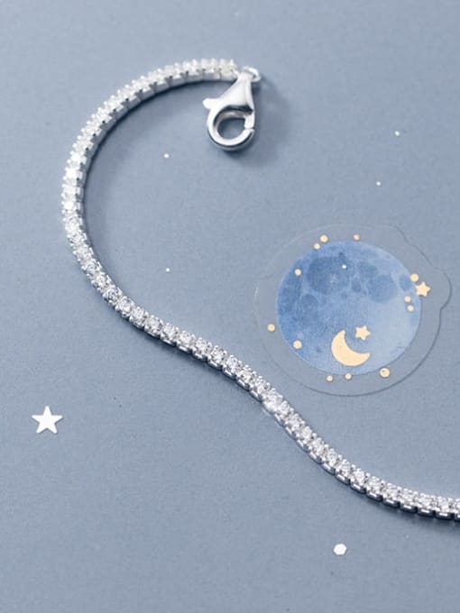 925 Sterling Silver Italian Dainty CZ Bracelet - Image 3