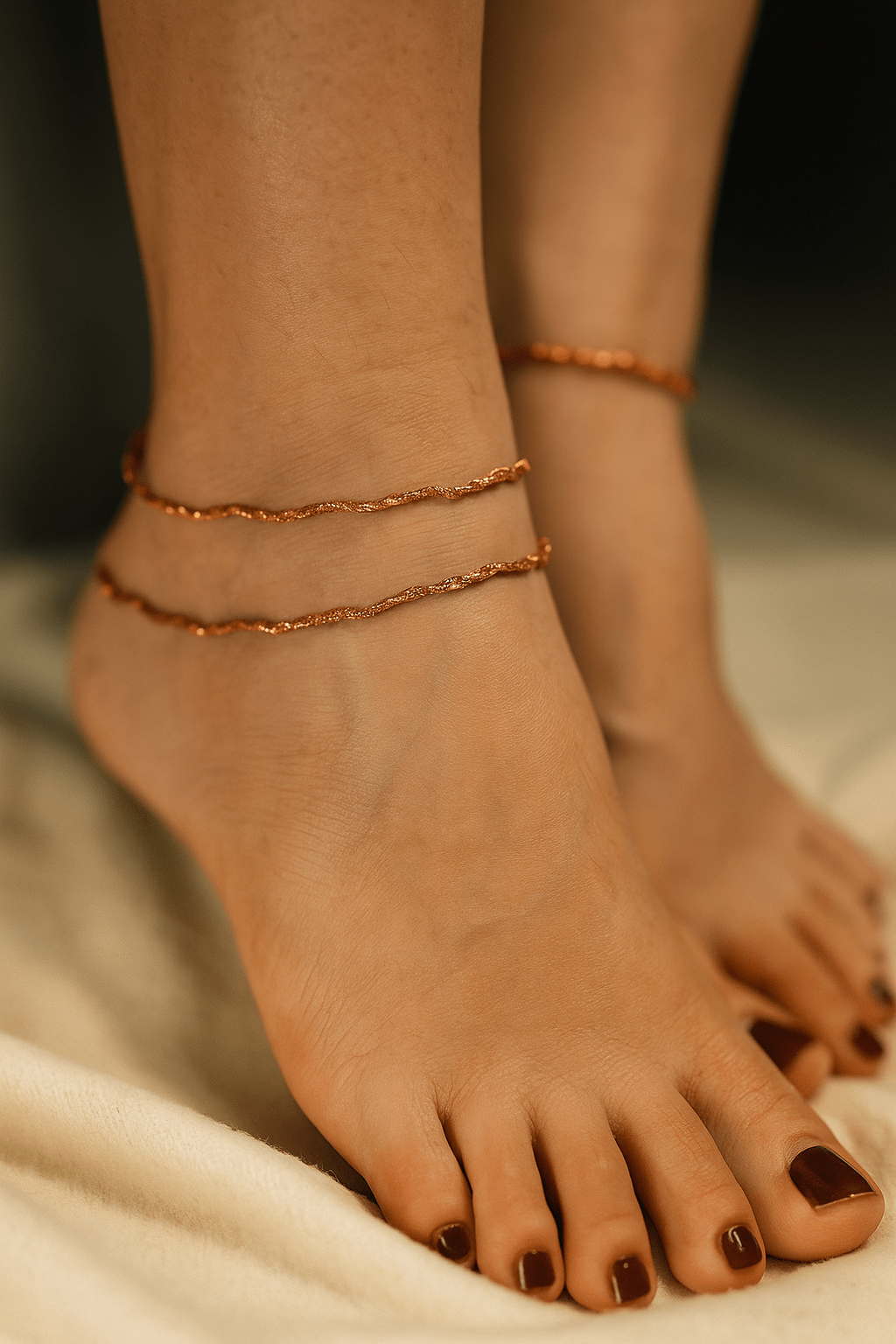 Italian 925 Sterling Silver Twisted Anklet – 1 Pair - Image 4