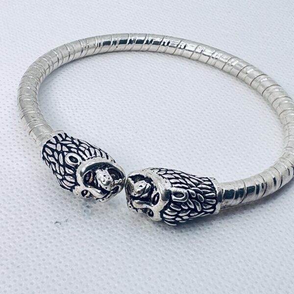 925 Sterling Silver Men’s Kada Antique Lion Head