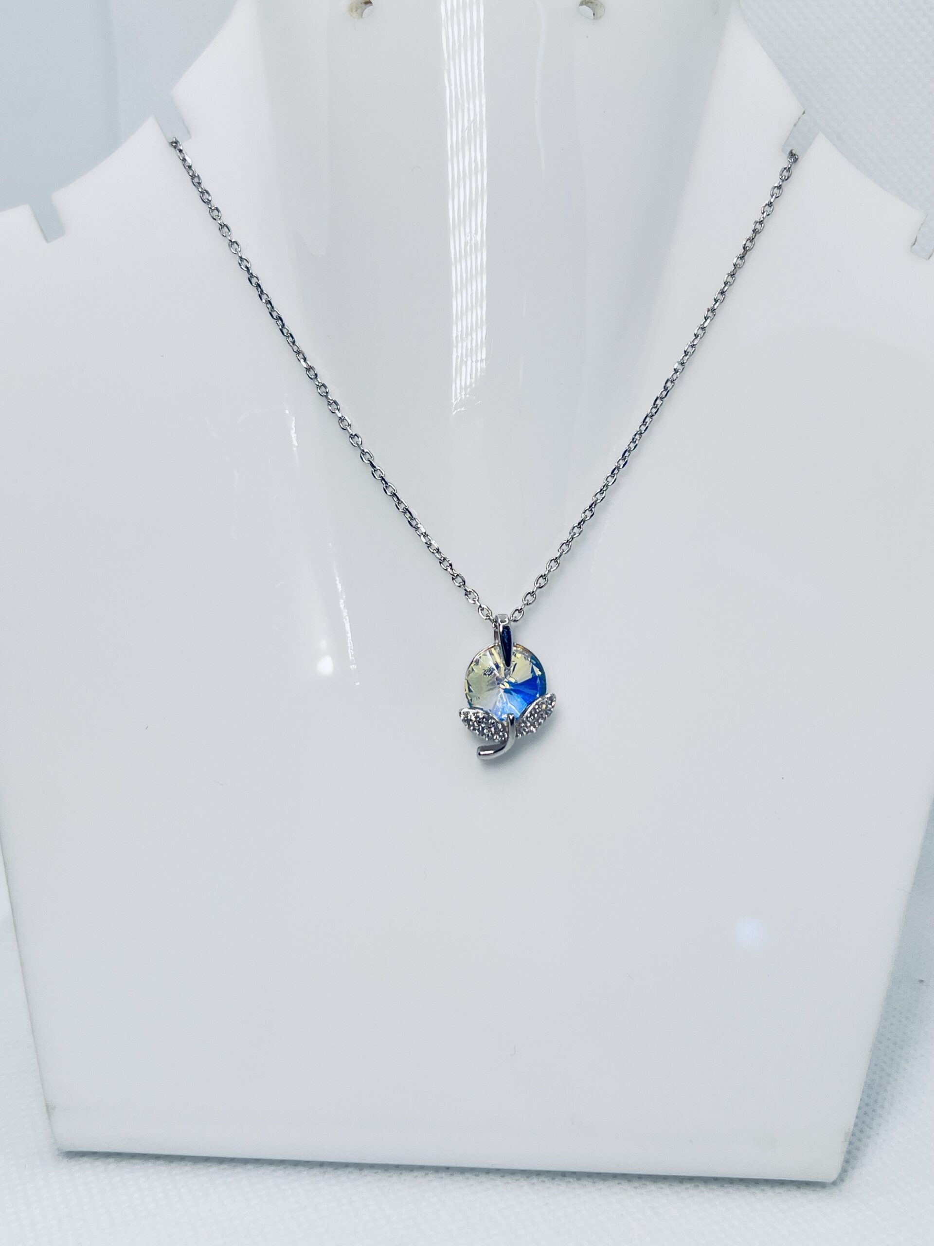 925 Sterling Silver Crystal Globe Pendant Necklace for Women - Image 2
