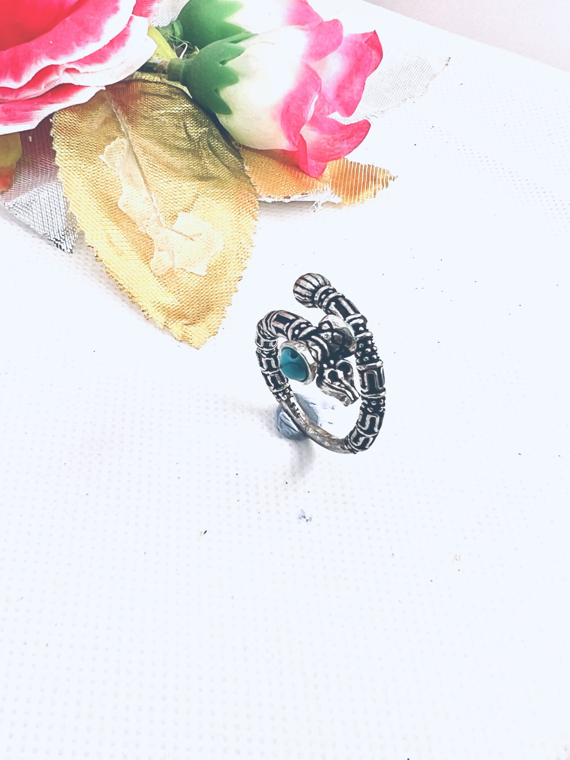 Trishul & Damroo 925 Sterling Silver Spiritual Ring