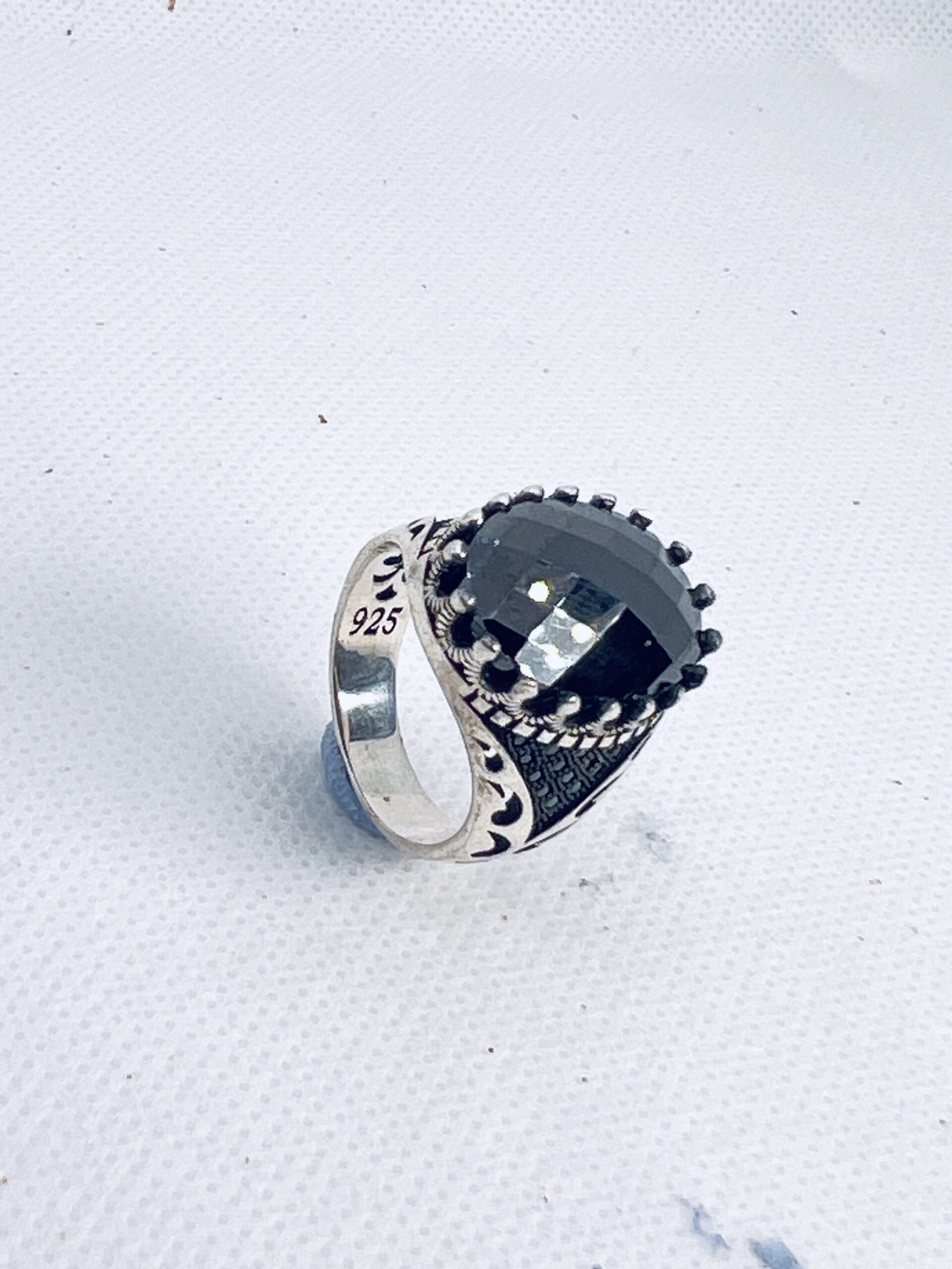 Vintage Black Onyx 925 Silver Men’s Ring