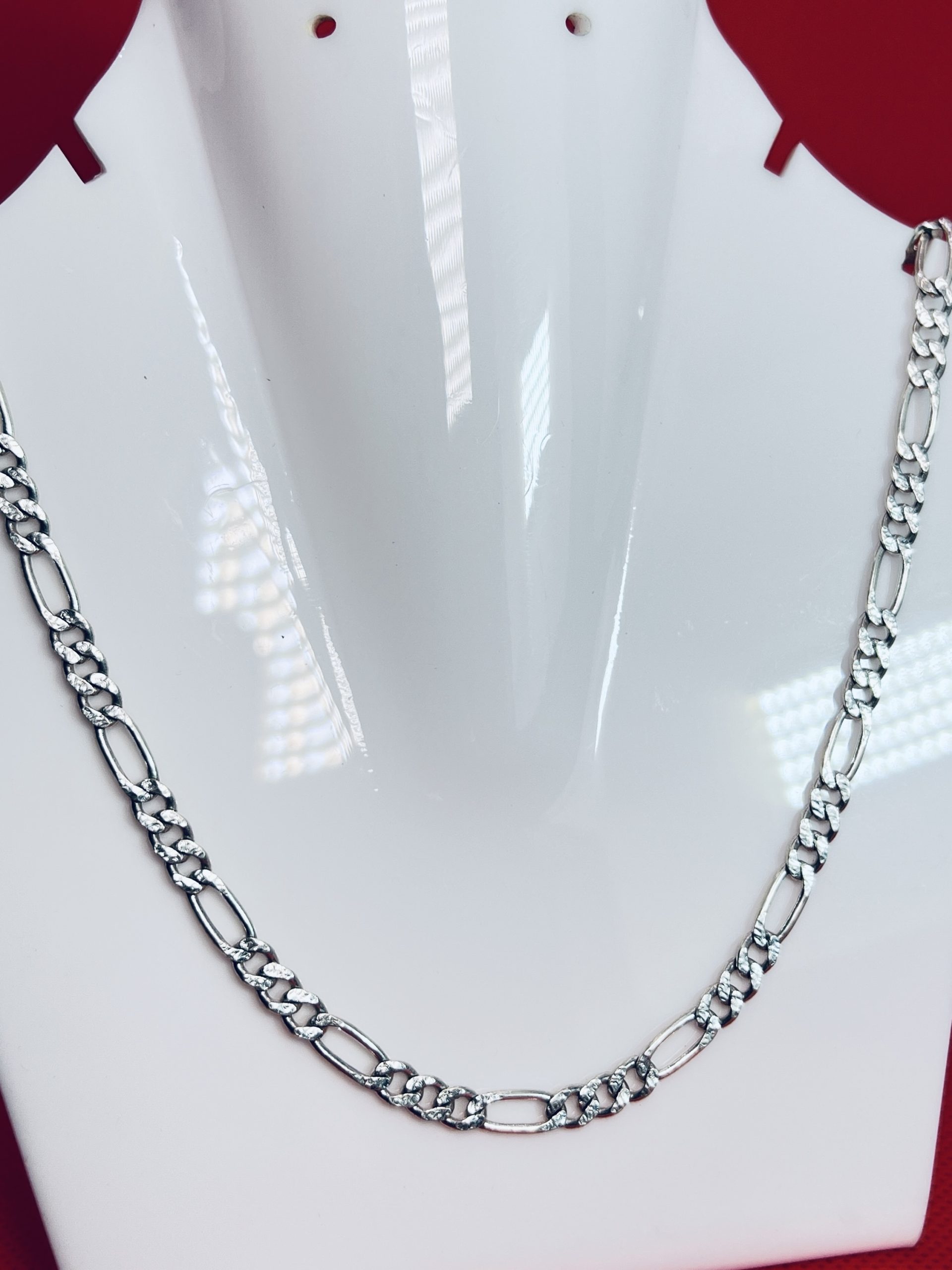 925 Sterling Silver Figaro Chain for Men