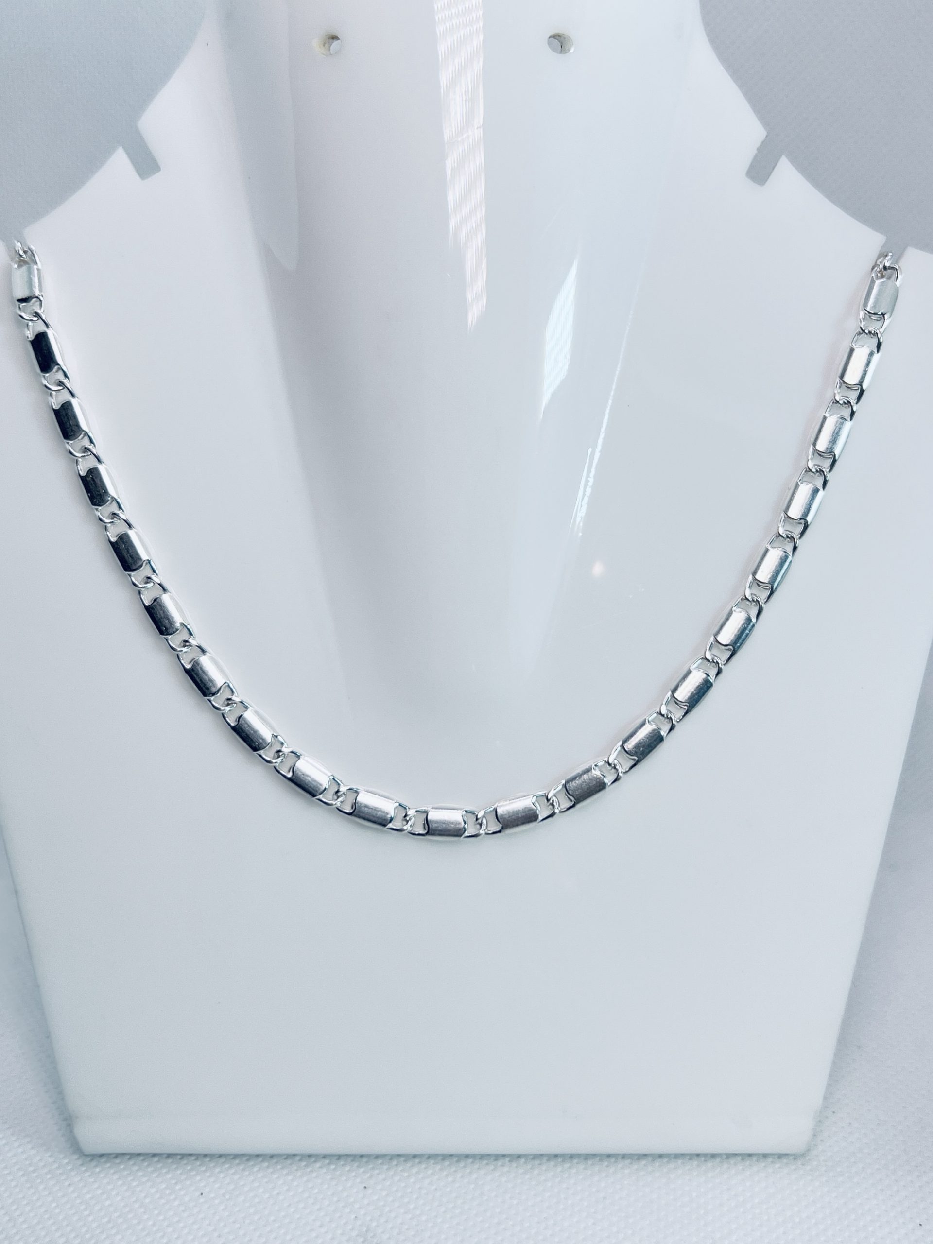 925 Sterling Silver Barrel Link Chain for Men - Image 3