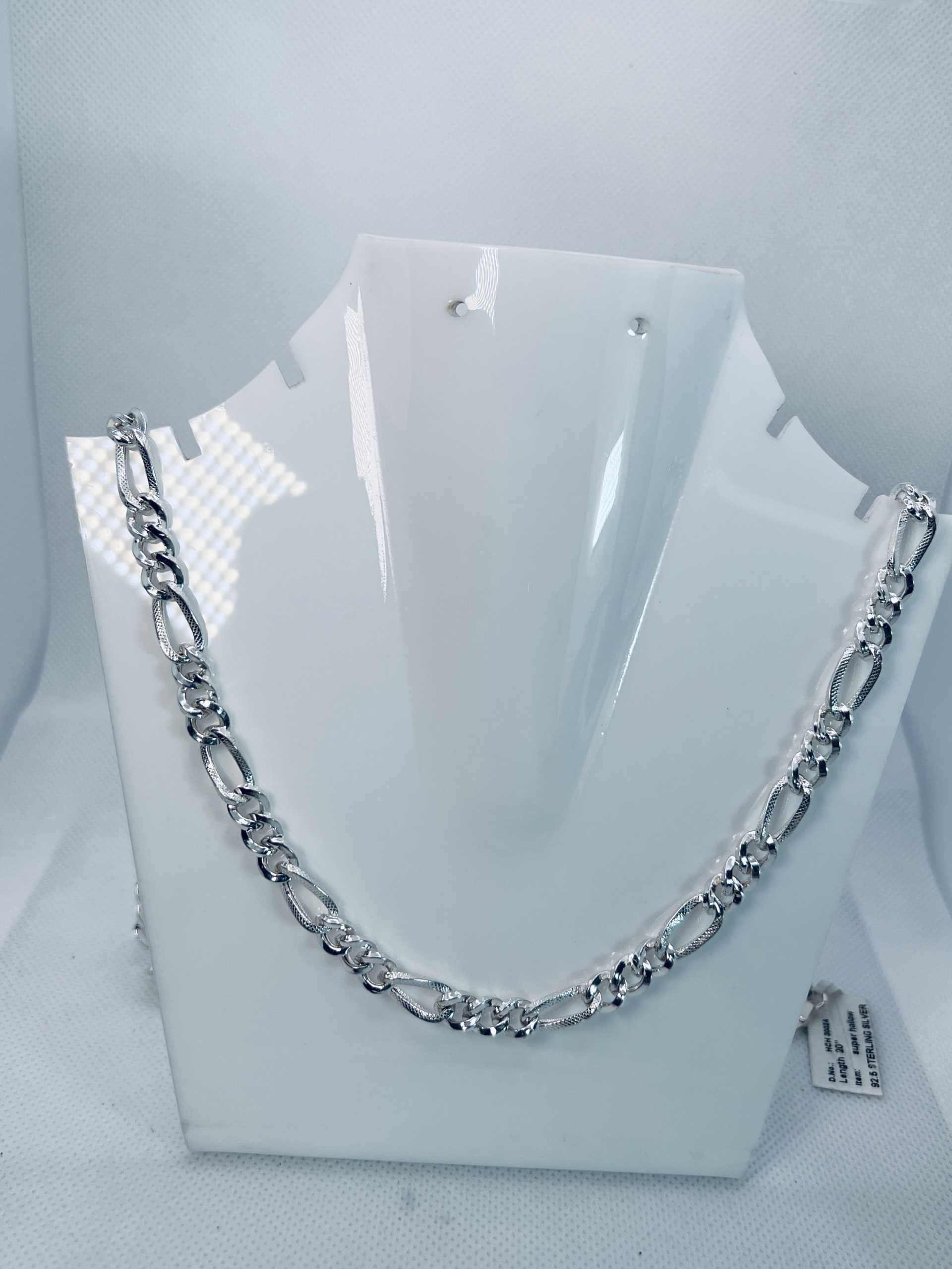 925 Sterling Silver Designer Figaro Chain for Men - Image 3