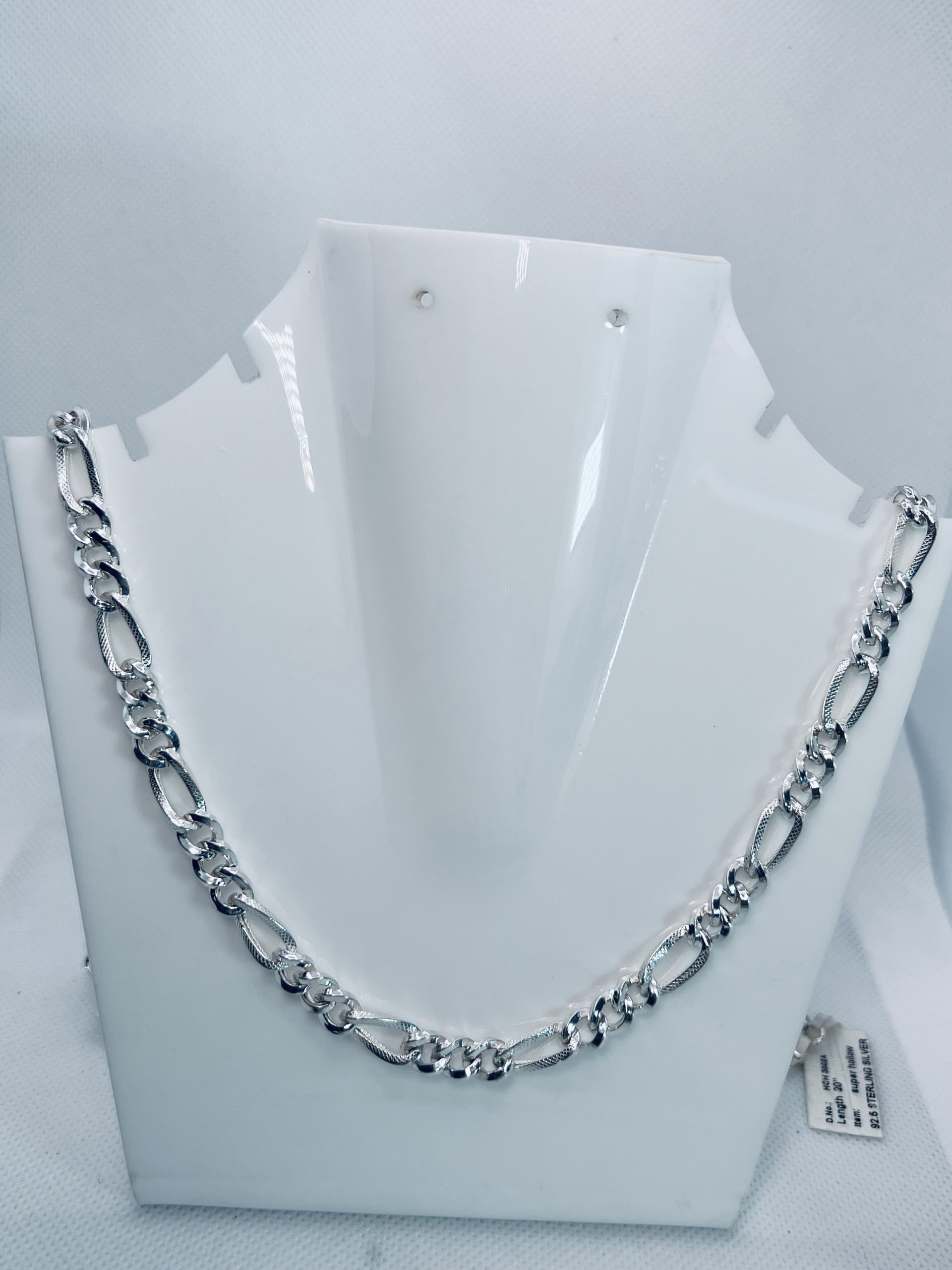 925 Sterling Silver Designer Figaro Chain for Men