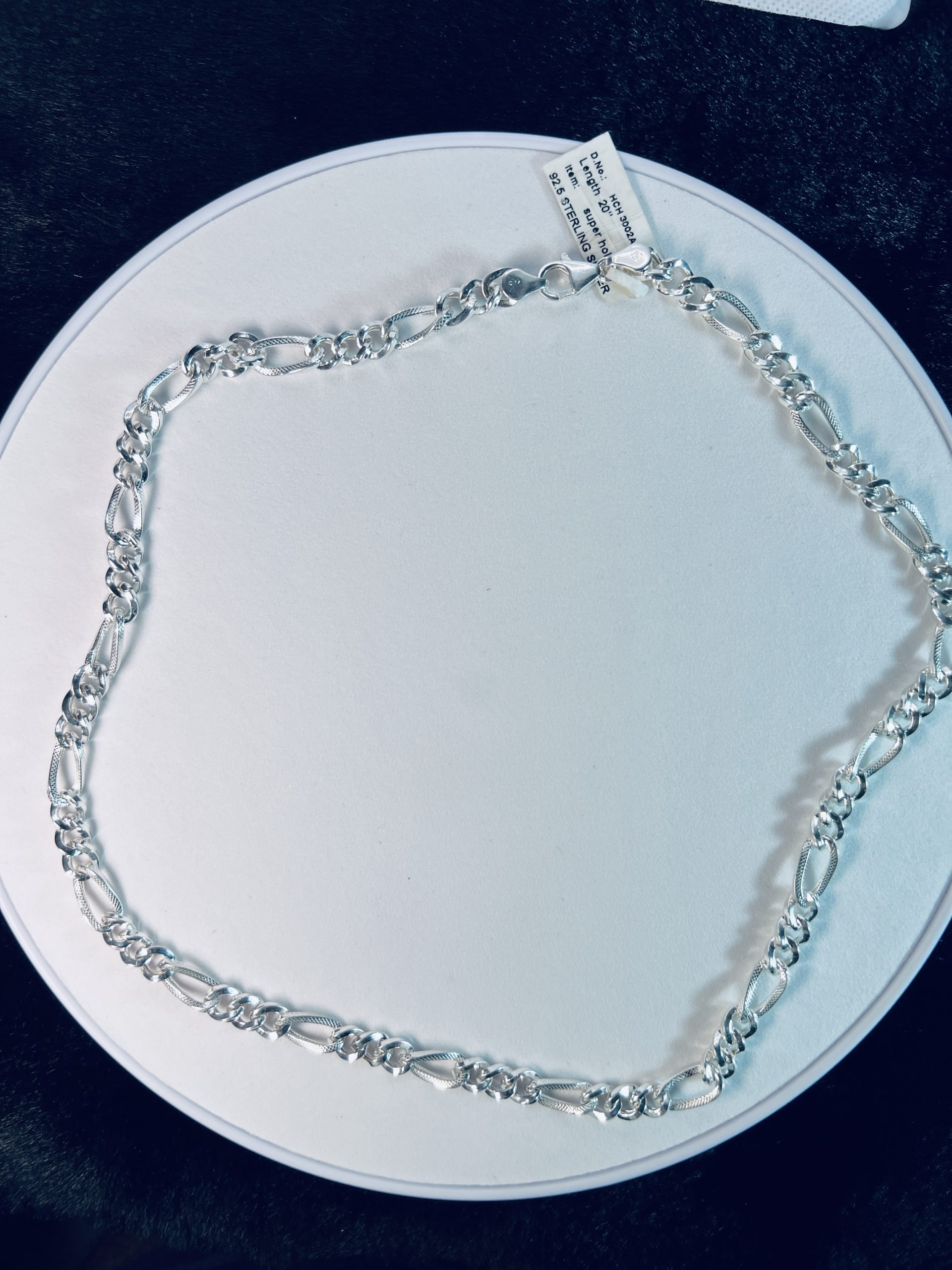 925 Sterling Silver Designer Figaro Chain for Men - Image 2