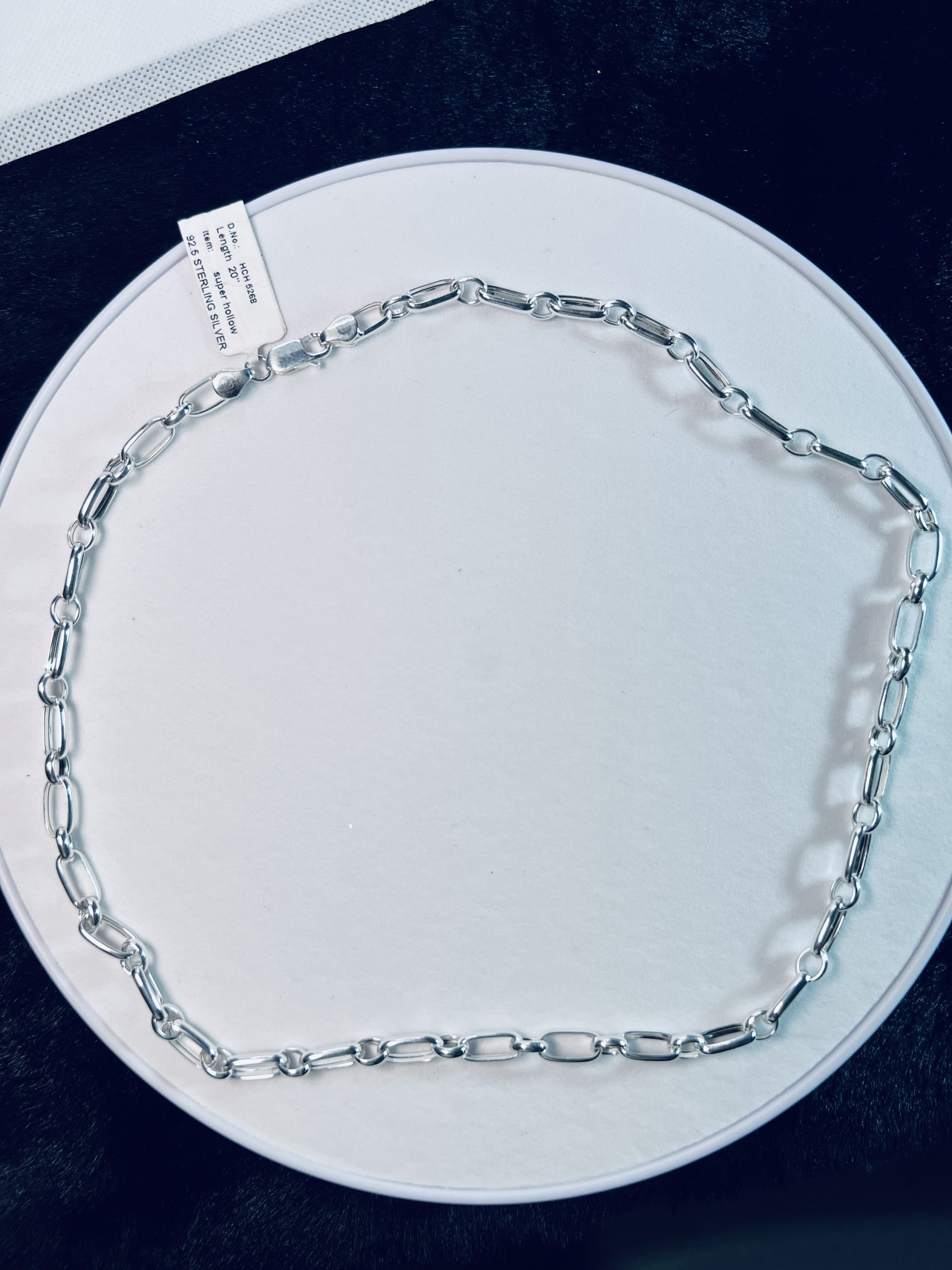 925 Sterling Silver Elongated Link Chain for Men - Image 2