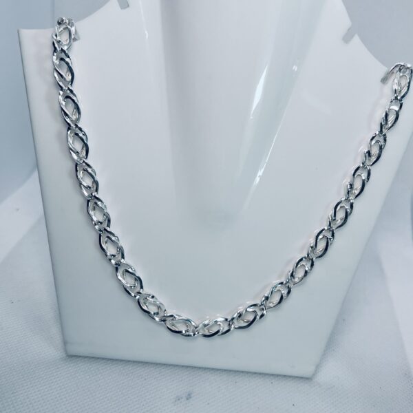 925 Sterling Silver Twisted Oval Link Chain for Men