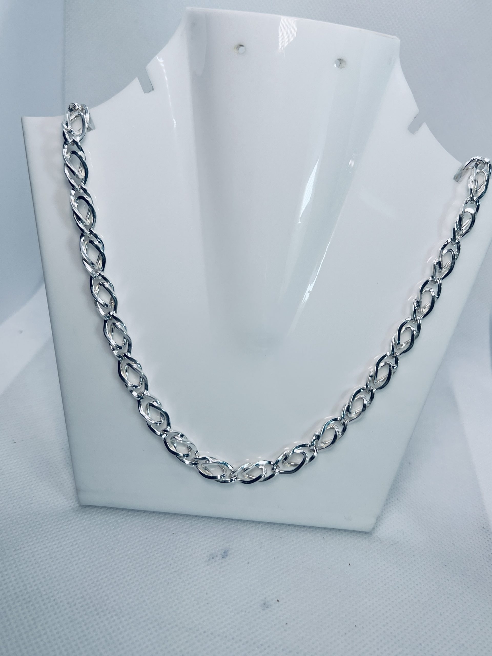 925 Sterling Silver Twisted Oval Link Chain for Men