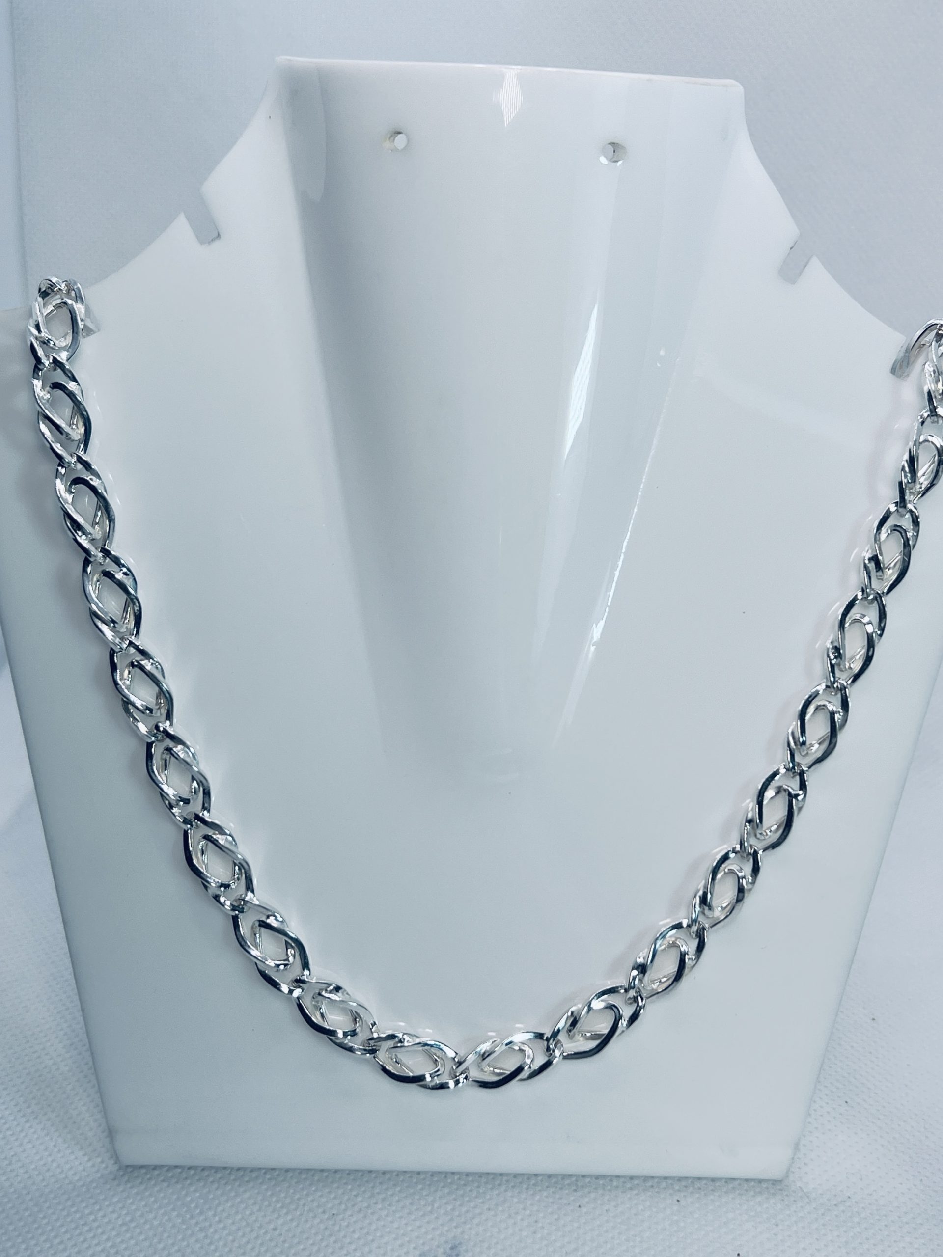 925 Sterling Silver Twisted Oval Link Chain for Men - Image 4