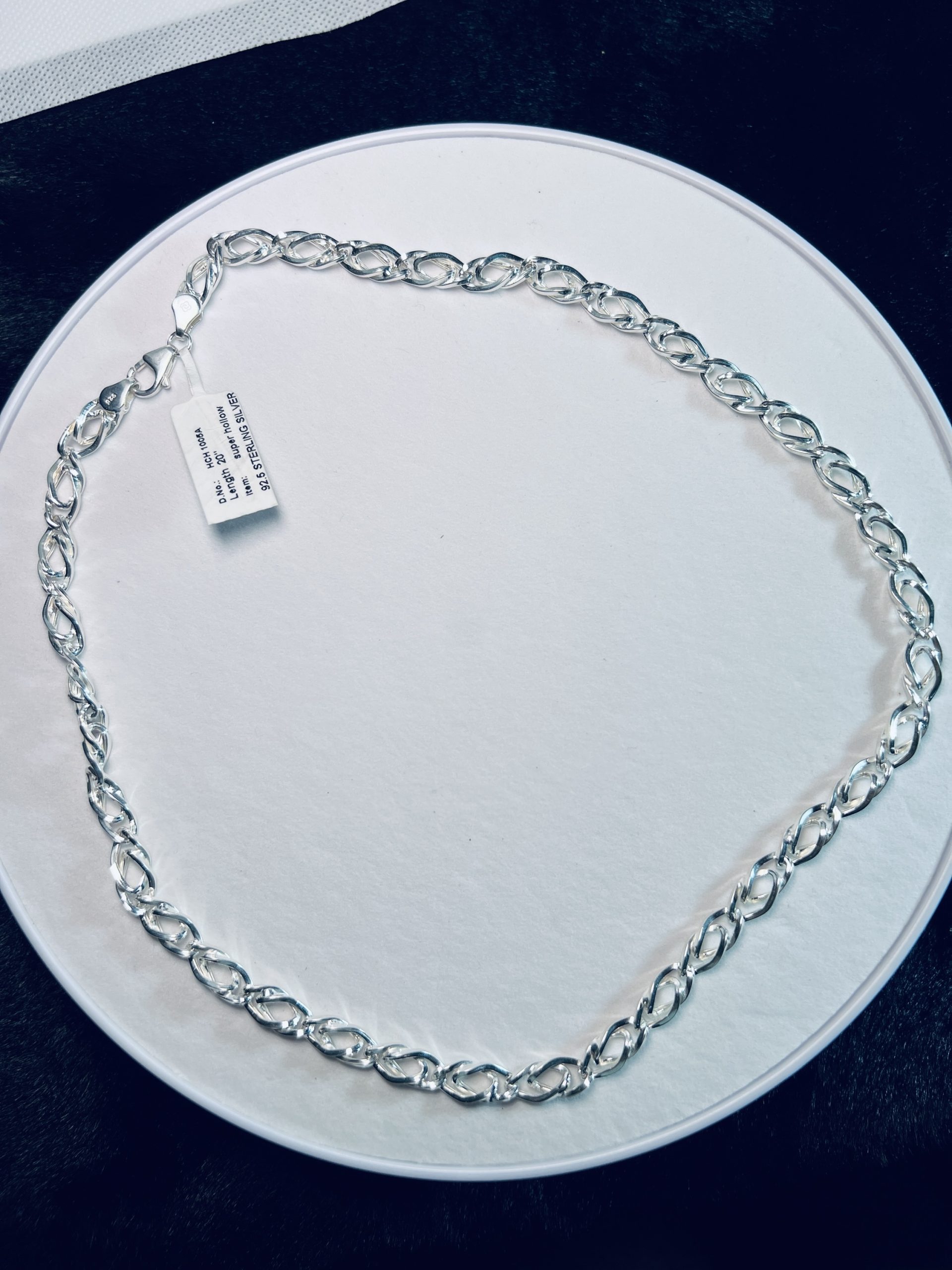 925 Sterling Silver Twisted Oval Link Chain for Men - Image 3
