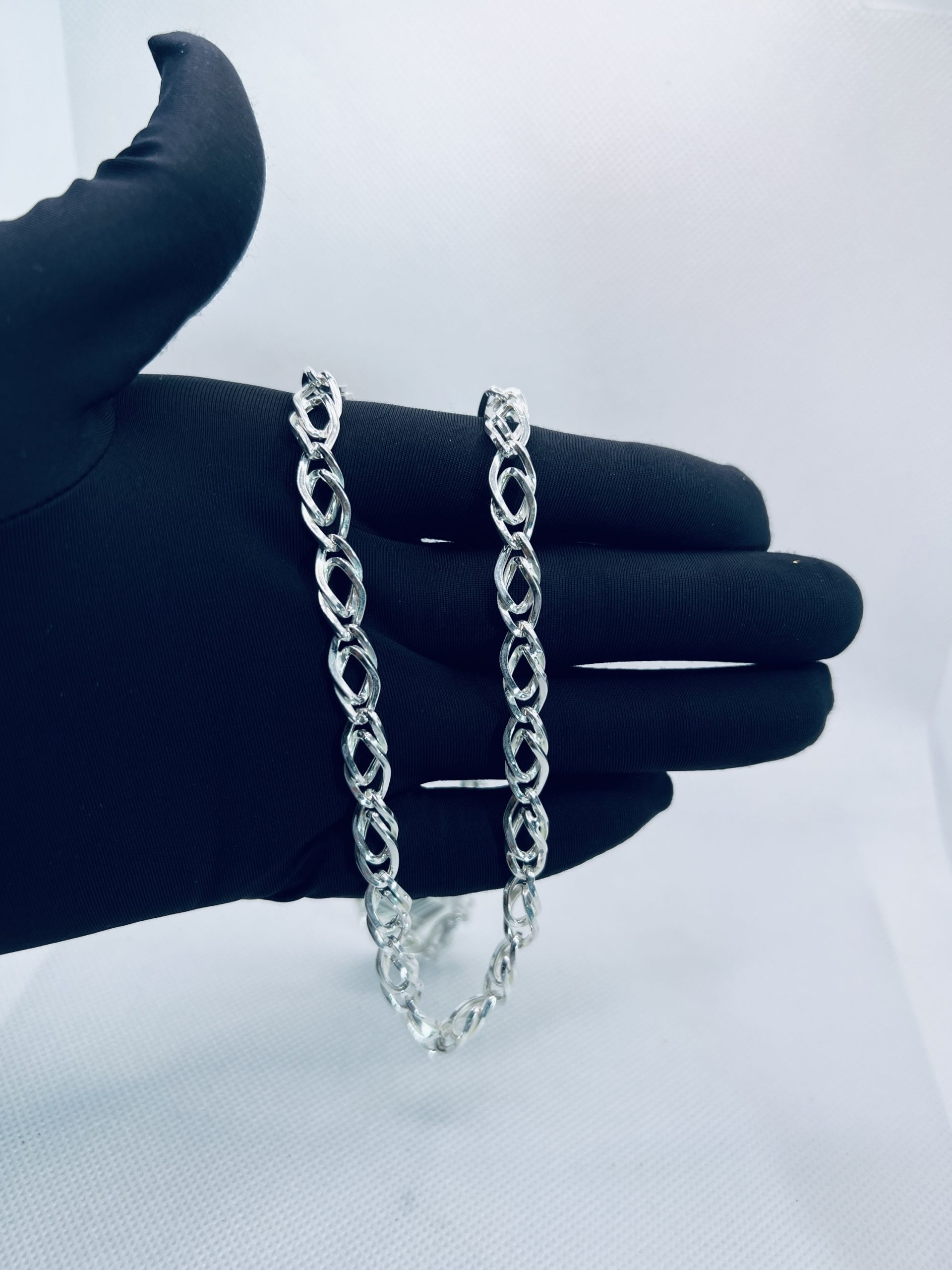 925 Sterling Silver Twisted Oval Link Chain for Men - Image 2