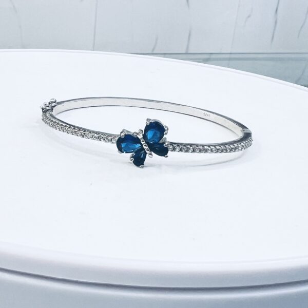 925 Silver Butterfly Bracelet with Blue Stones