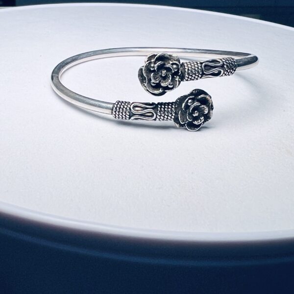 925 Silver Antique Rose Flower Bracelet