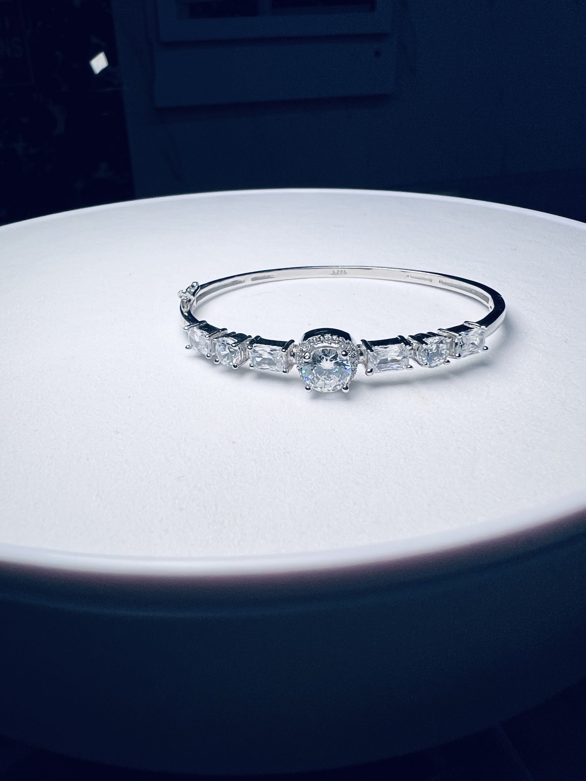925 Silver Elegant Crystal Stone Bracelet - Image 4