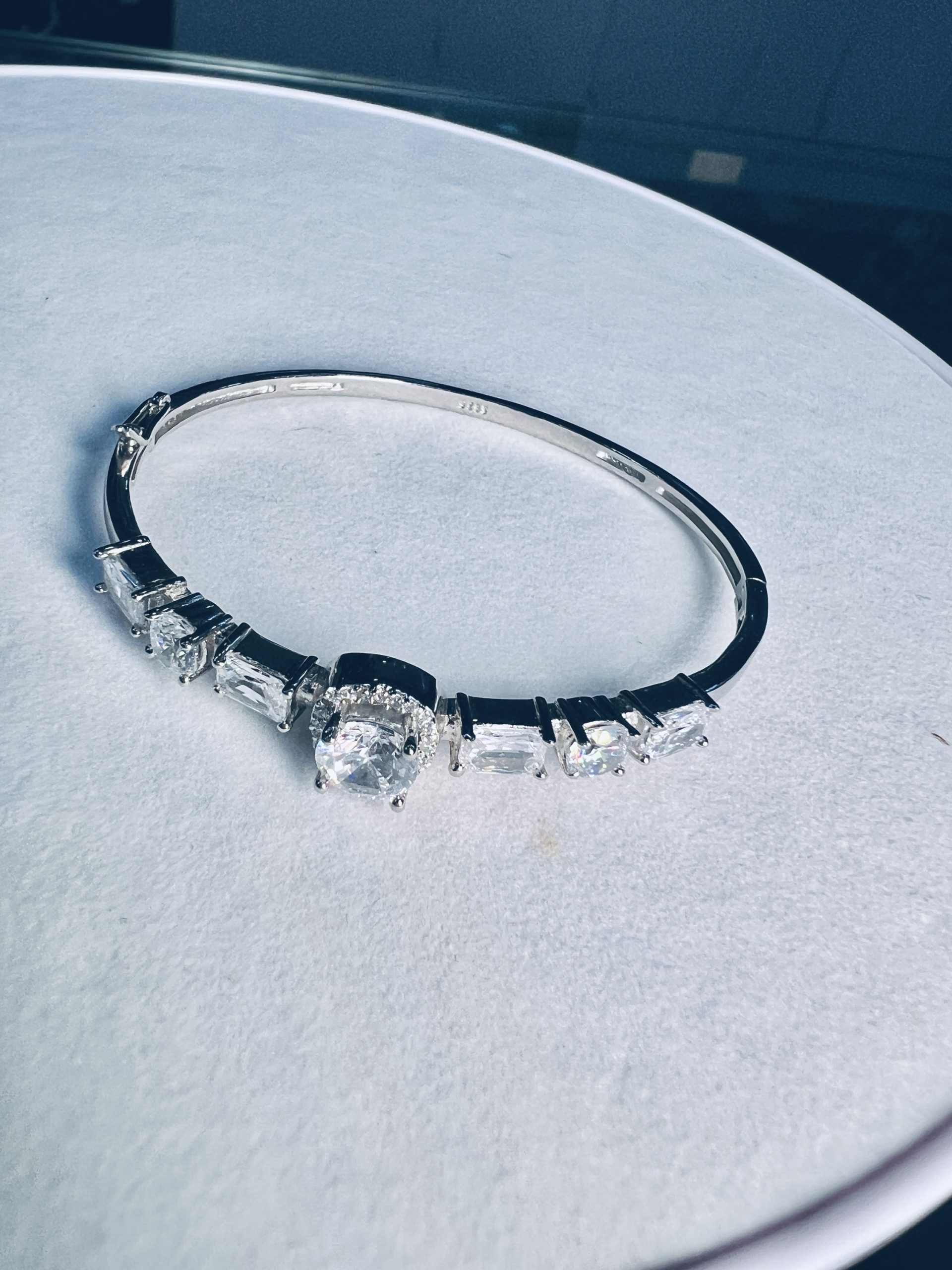 925 Silver Elegant Crystal Stone Bracelet - Image 3