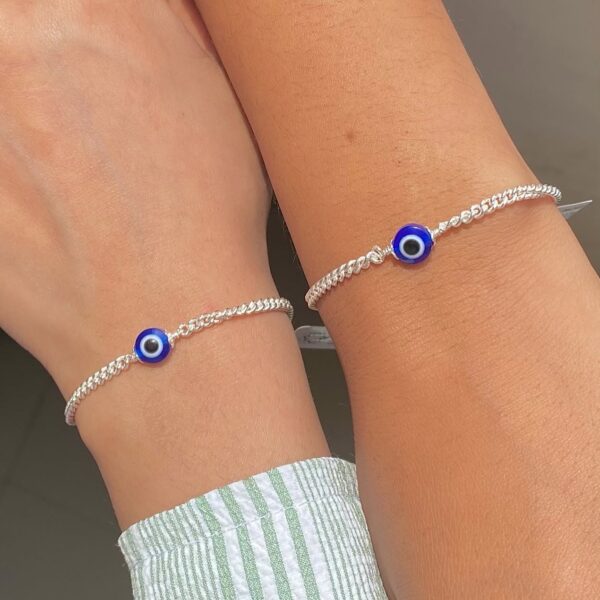 925 Silver Evil-eyes Bracelet Unisex