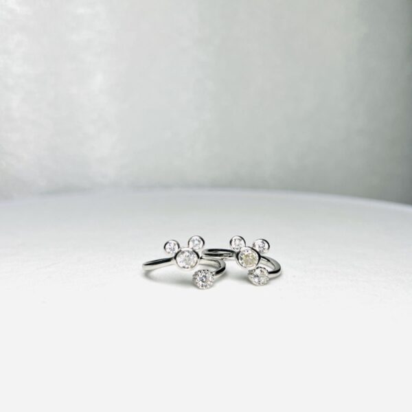 925 Silver Sparkling Crystal Toe Rings (Set of 2)