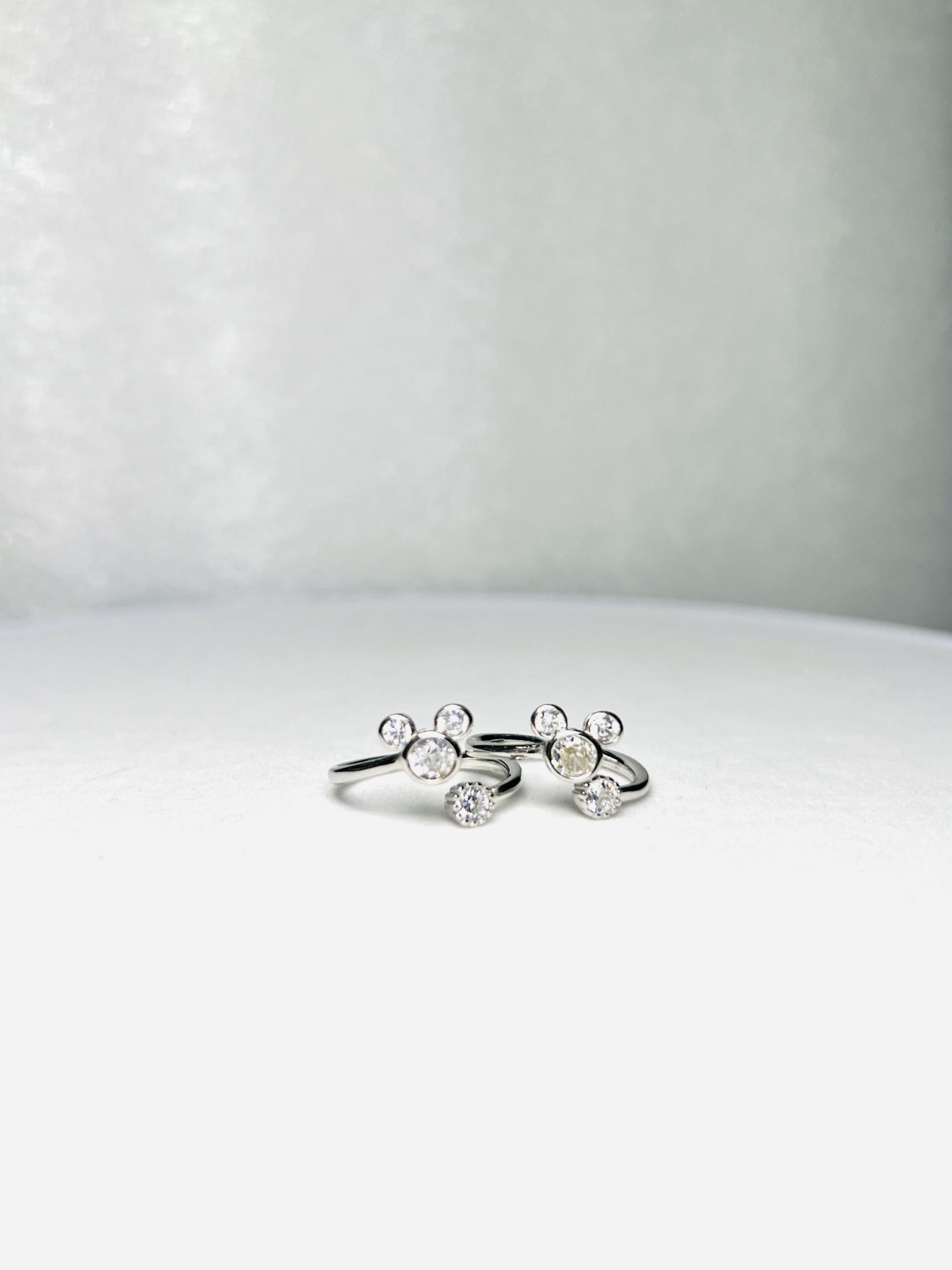925 Silver Sparkling Crystal Toe Rings (Set of 2)