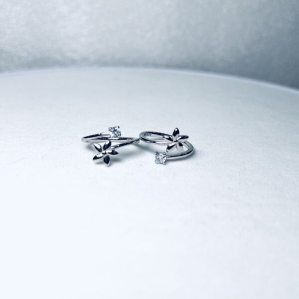 925 silver. Flowers Toe rings. Set of 2