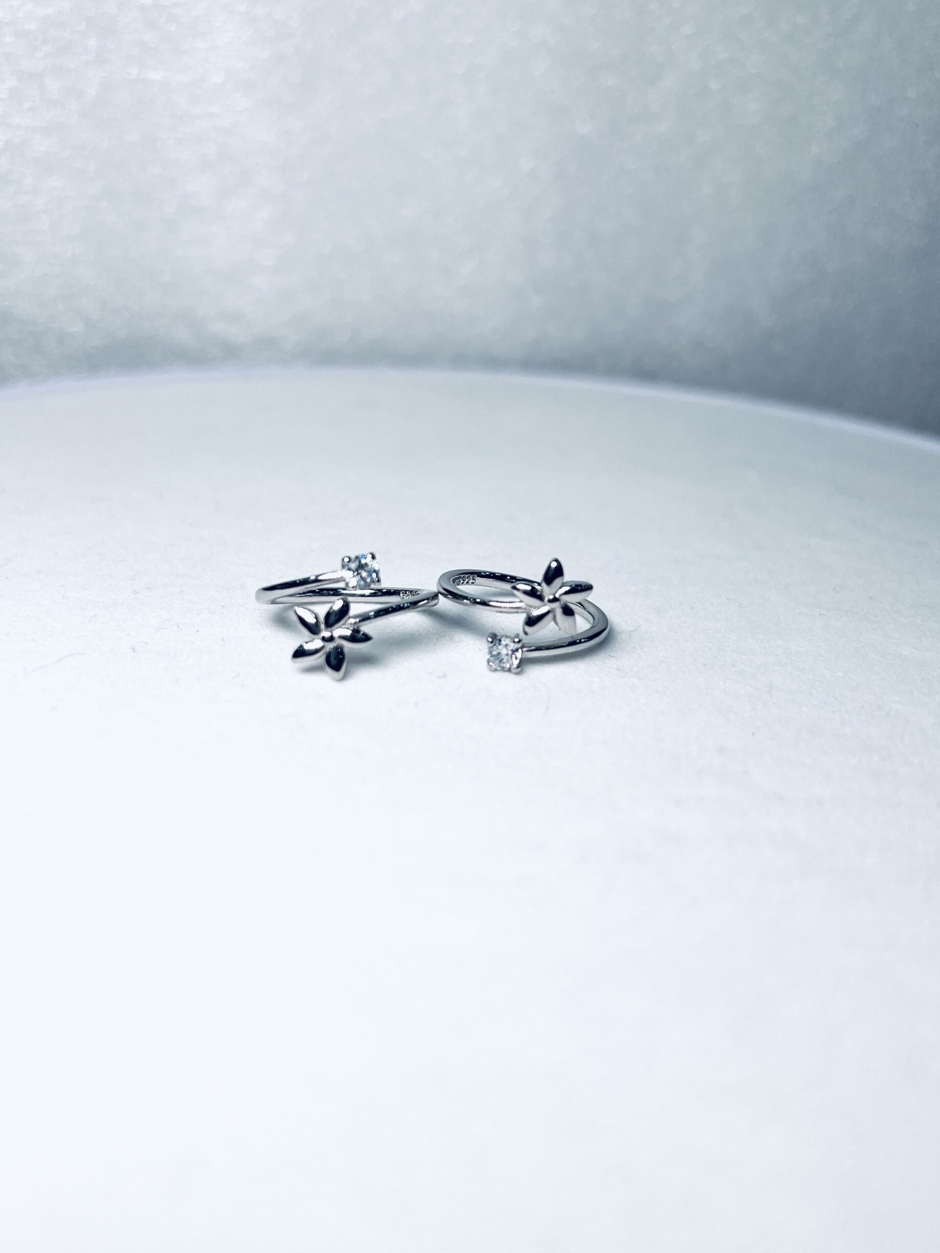 925 silver. Flowers Toe rings. Set of 2