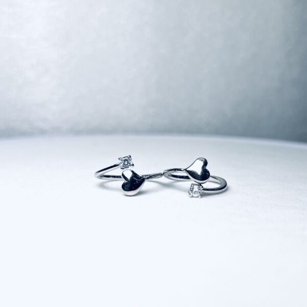 925 Heart shape Toe rings (set of 2)