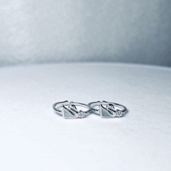 925 Toe ring with pearl inside (set of 2)