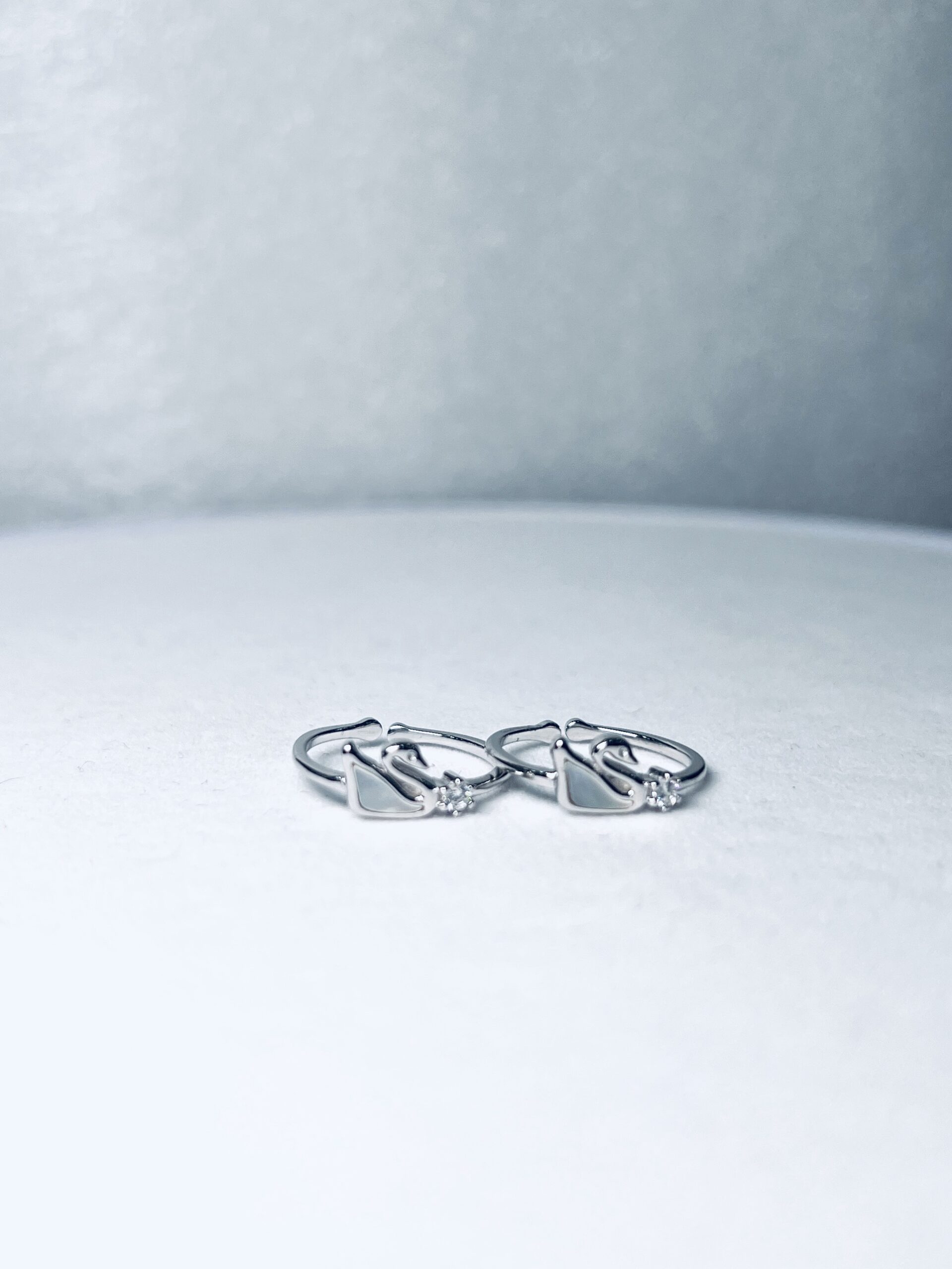 925 Toe ring with pearl inside (set of 2)
