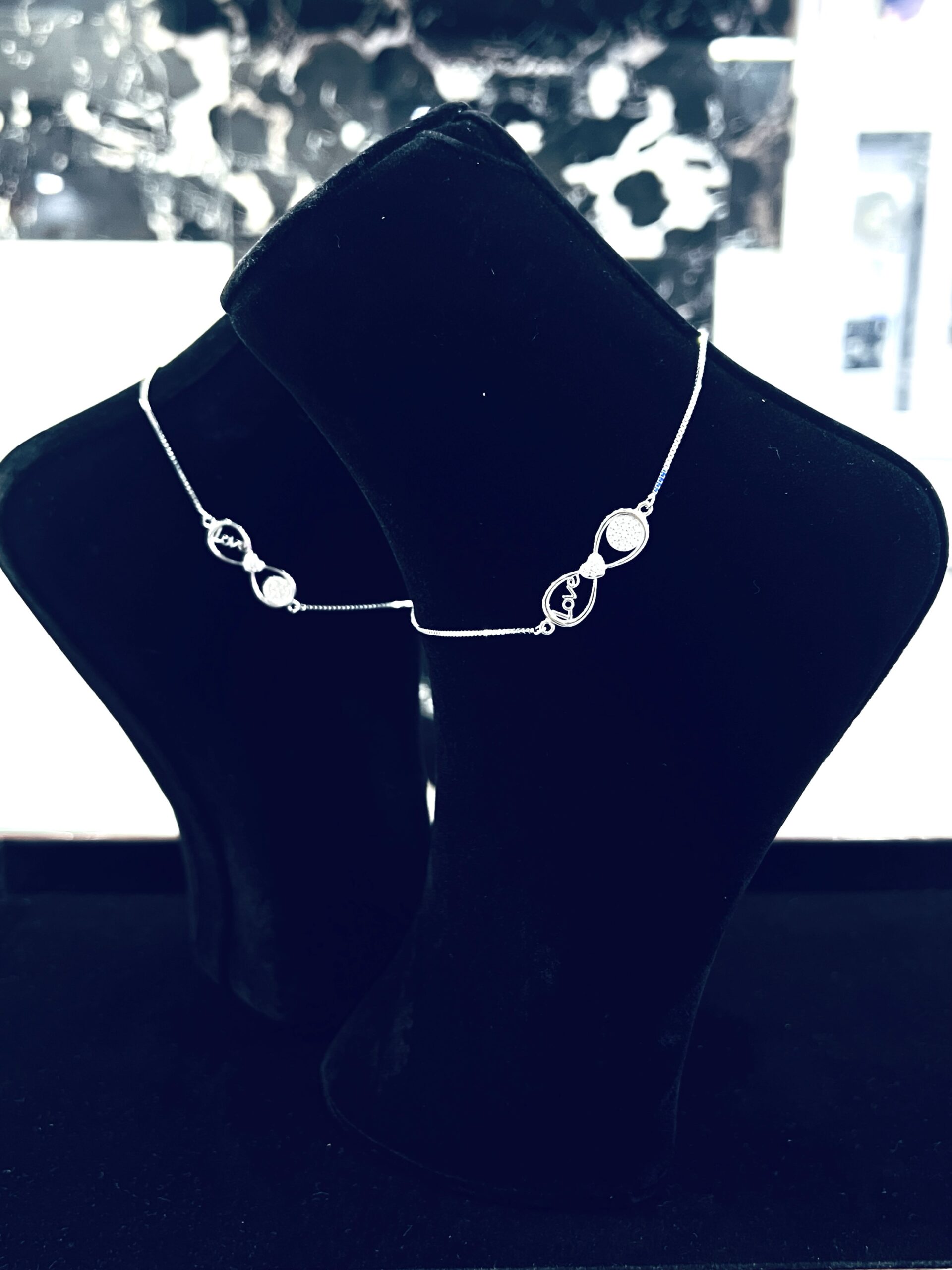 925 Sterling Silver “Love” Anklets – Lightweight & Elegant 1 Pair