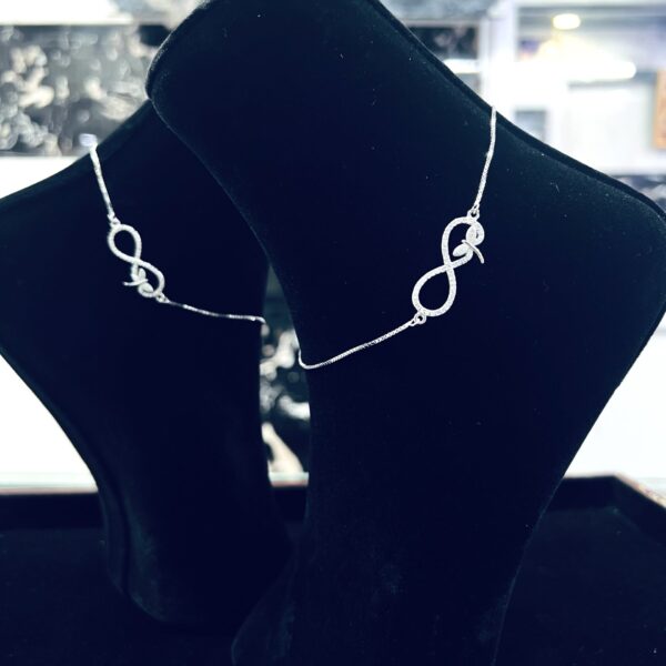 925 Sterling Silver Infinity Knot Anklets 1 Pair