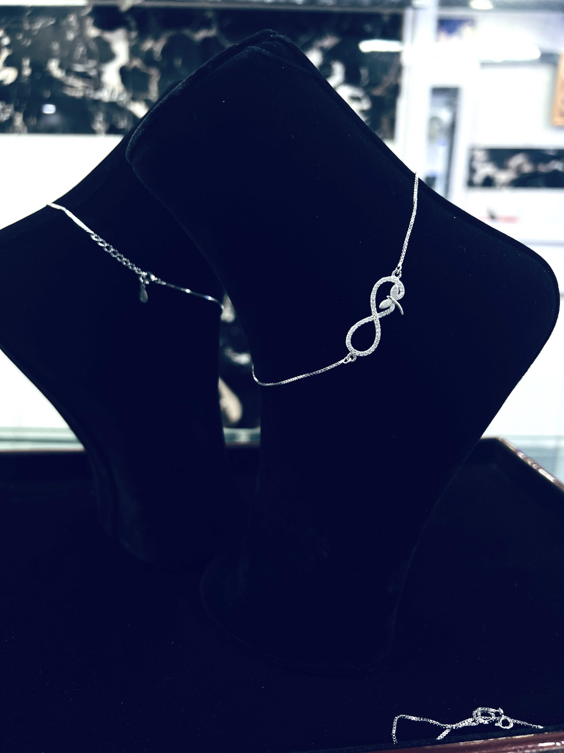 925 Sterling Silver Infinity Knot Anklets 1 Pair - Image 3
