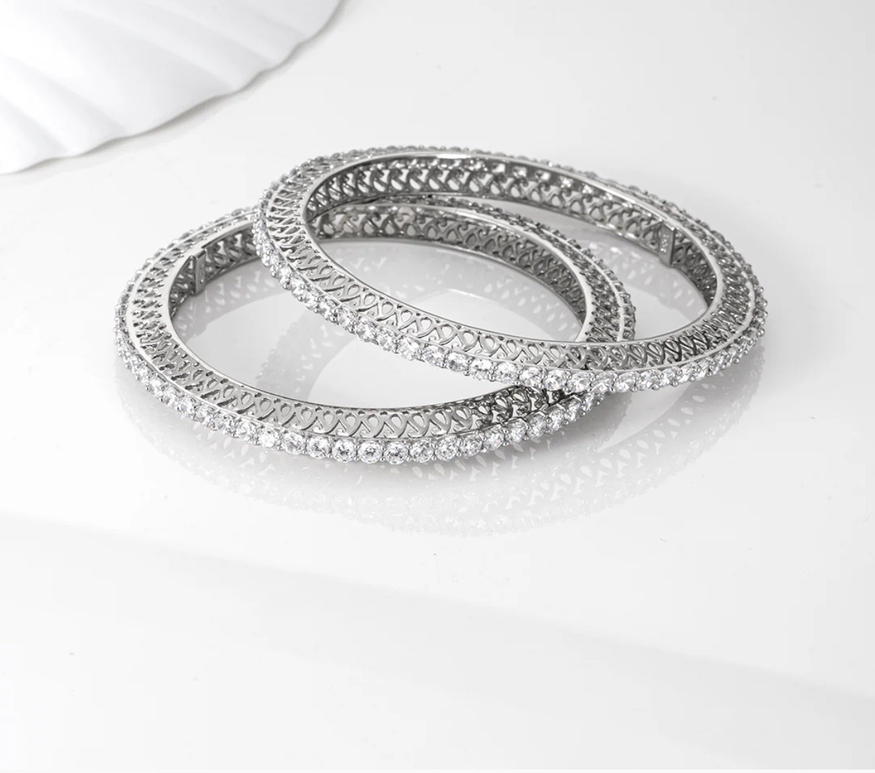 925 Silver Diamond-Cut Bangle – Size 2.6 - Image 5