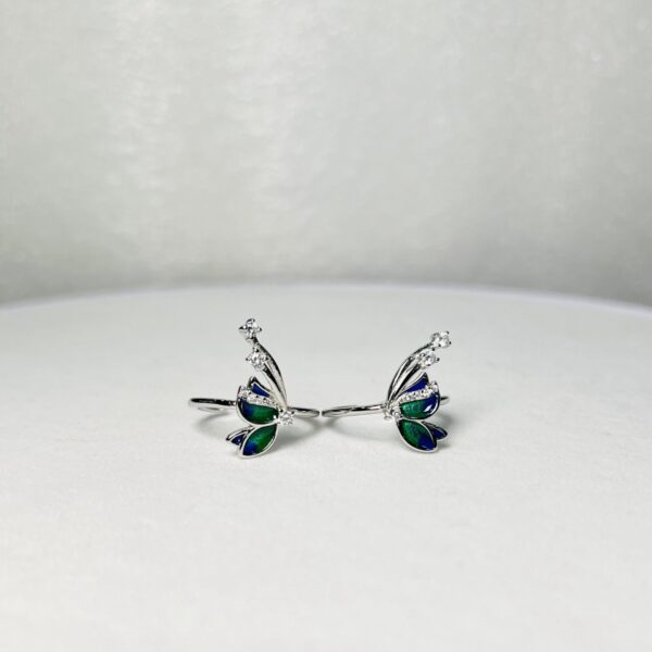 Peacock Butterfly 925 Silver Toe Rings