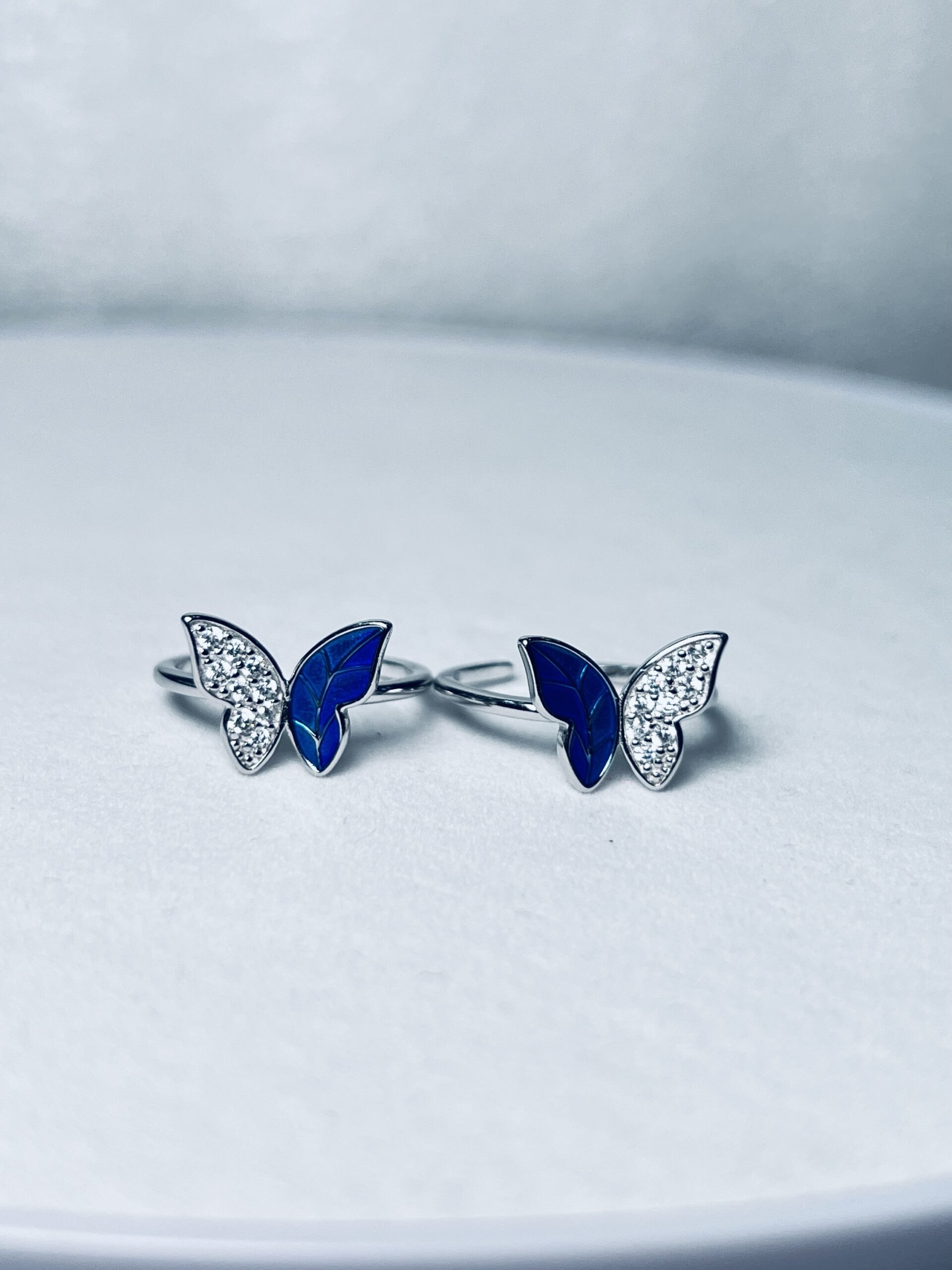 Blue Butterfly 925 Silver Toe Rings