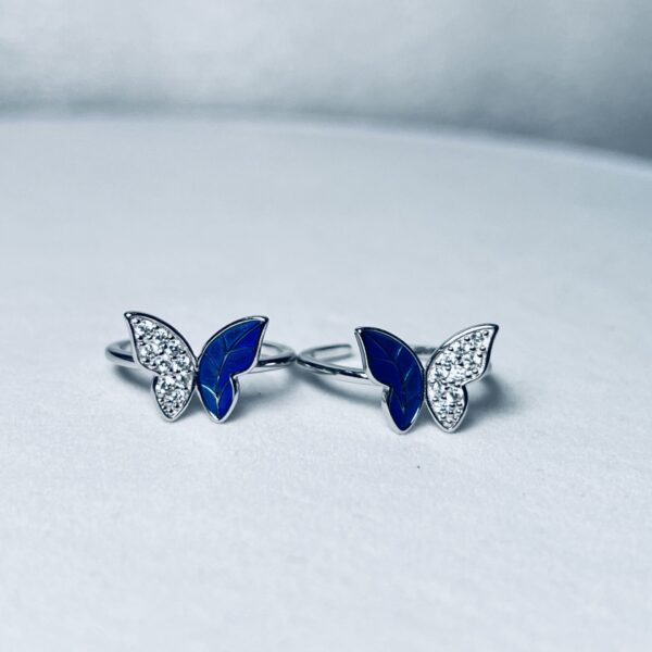 925 Italian Butterflies Toe ring set of 2