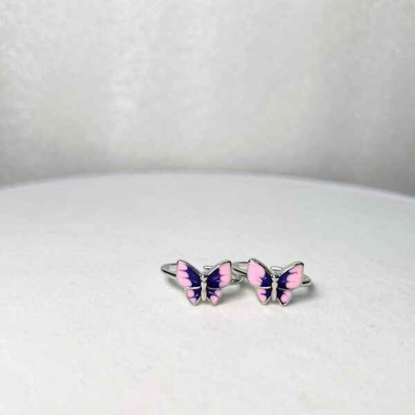 Lavender Butterfly 925 Silver Toe Rings