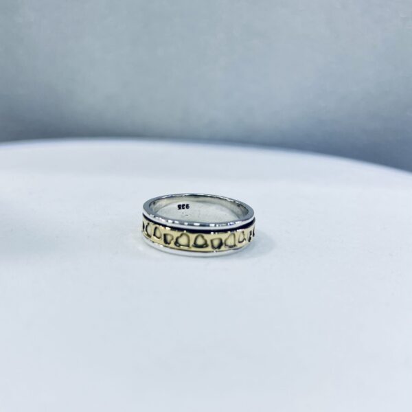 Gold Triangle 925 Silver Band Ring size 10