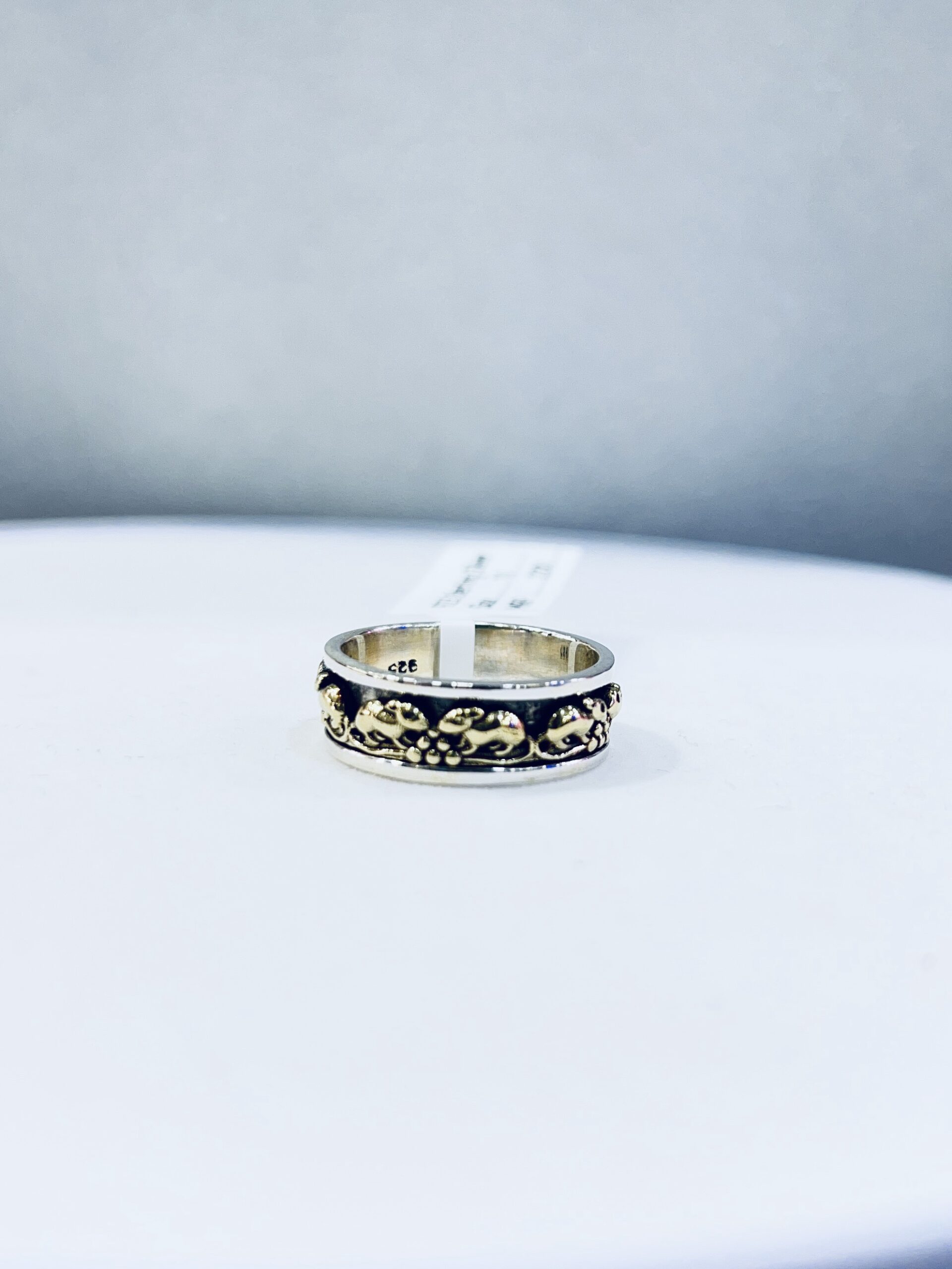 Gold Rolling Rat 925 Silver Band Ring size 10,11,12 - Image 3