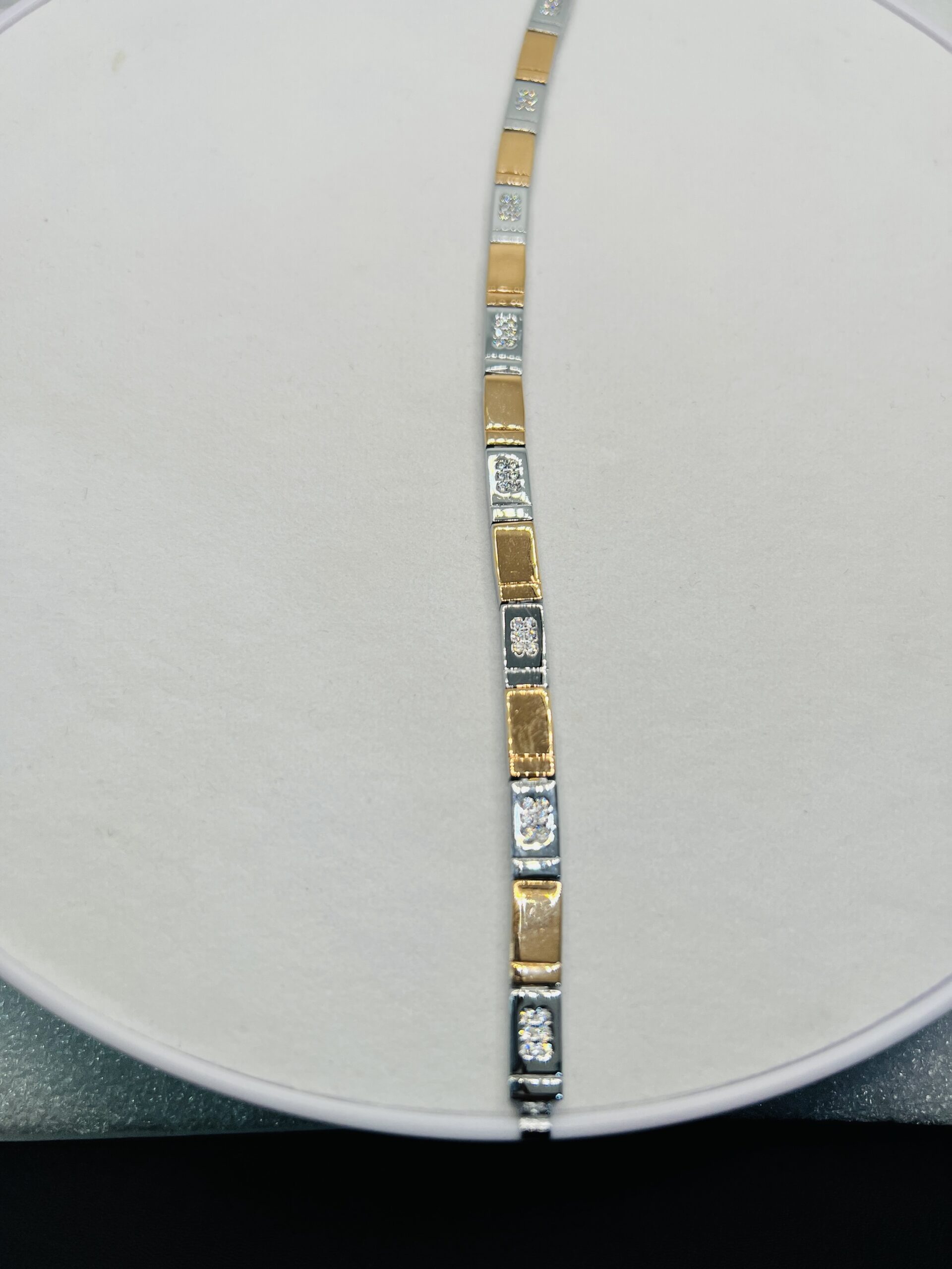 Sleek Two-Tone 925 Silver Men's Bracelet - Image 3