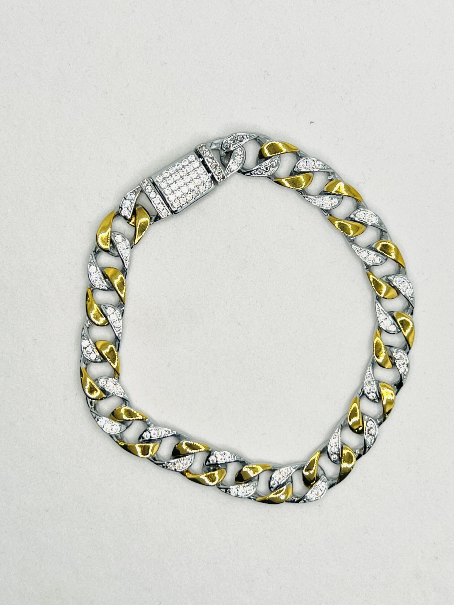 The Golden Curb Link 925 Silver Bracelet - Image 2