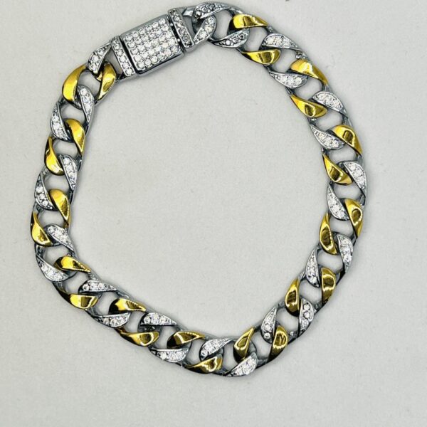 The Golden Curb Link 925 Silver Bracelet