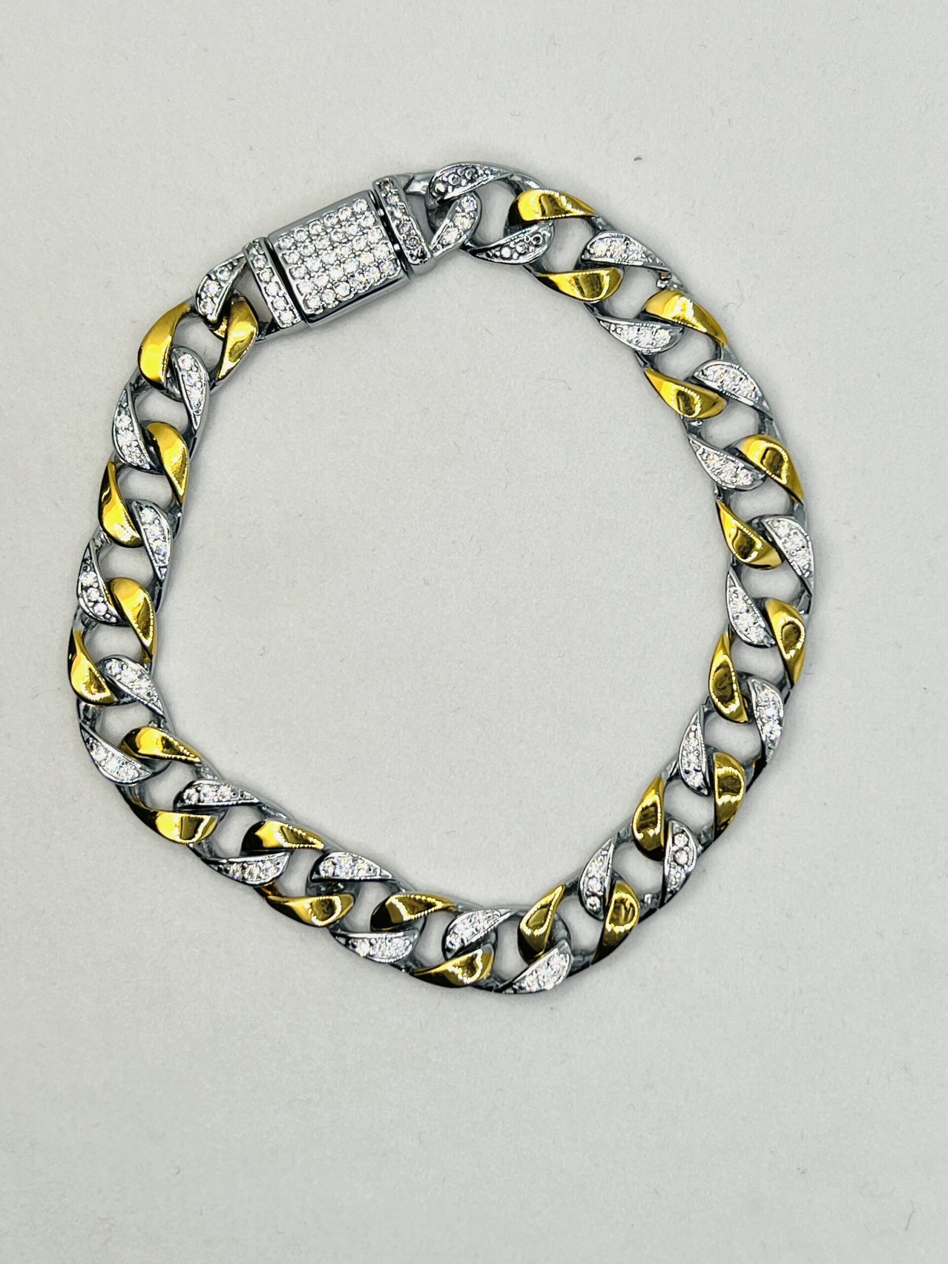 The Golden Curb Link 925 Silver Bracelet