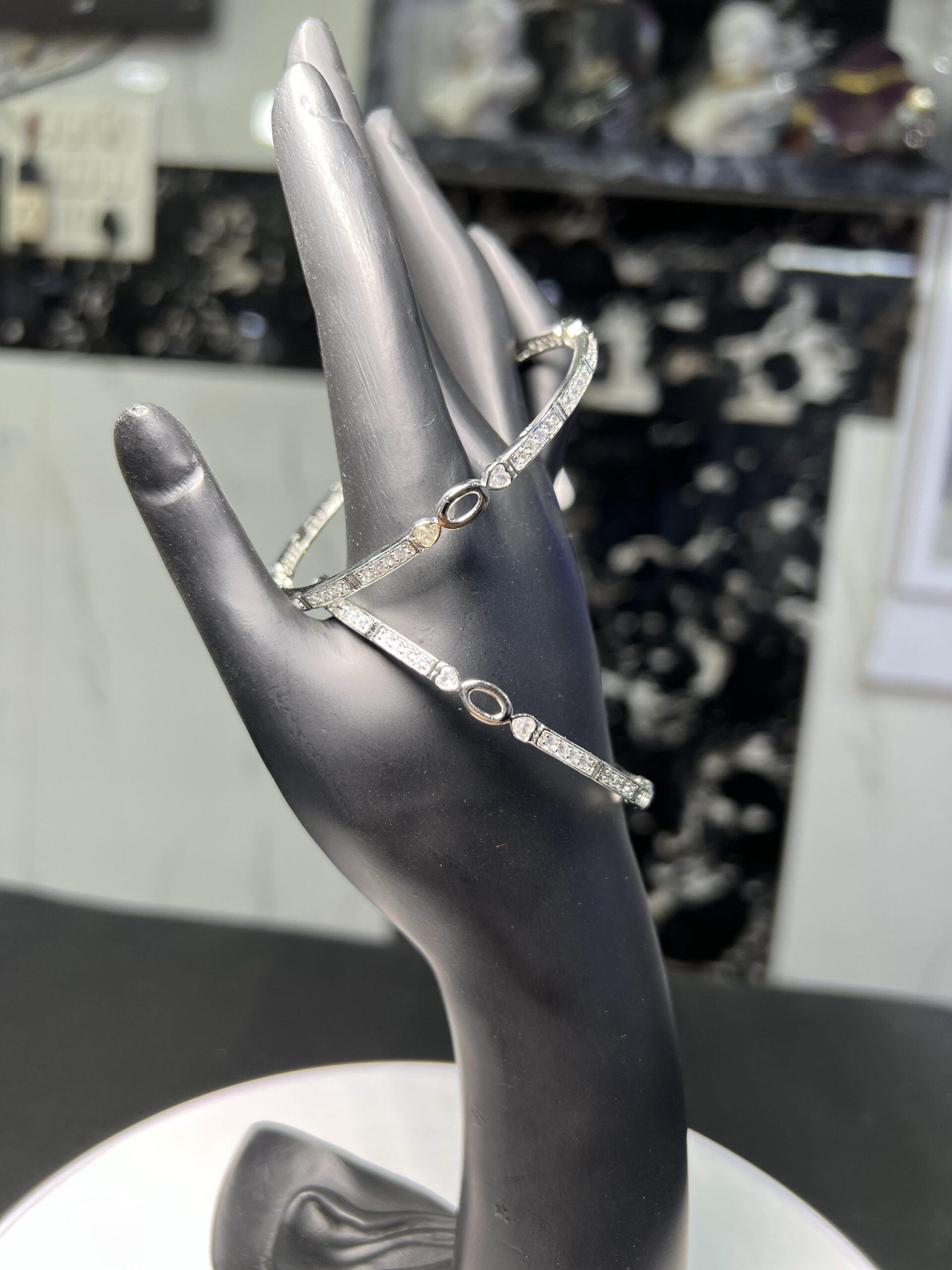 Classic Sparkle Sterling Silver Bangles size 2.8 - Image 2