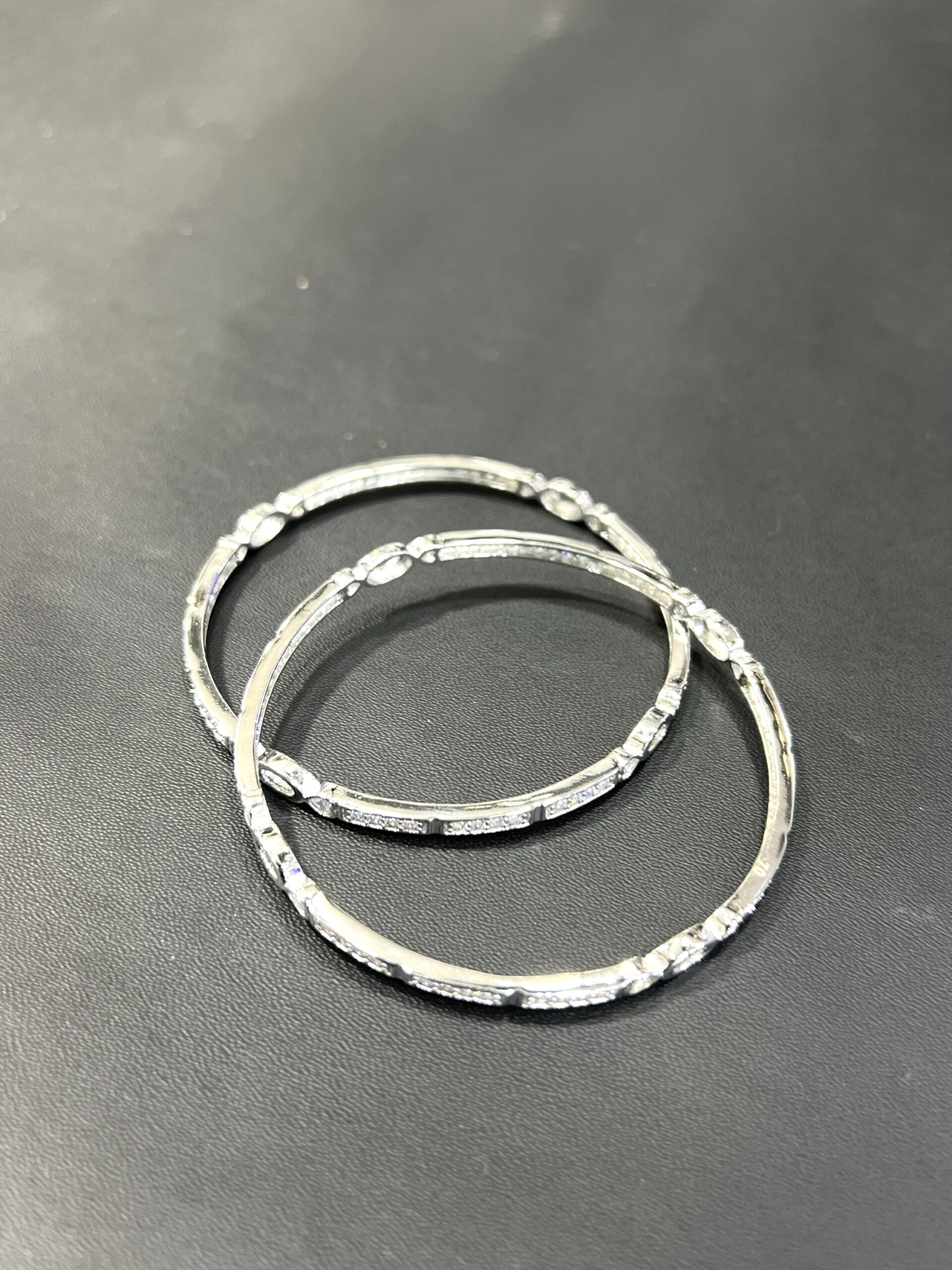 Classic Sparkle Sterling Silver Bangles size 2.8 - Image 4
