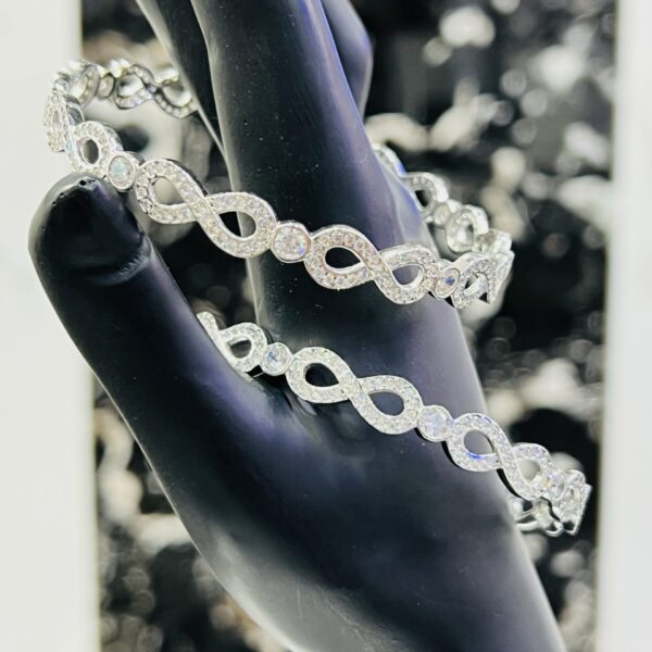 Sterling Silver "Infinite Sparkle" Bangles size 2.8