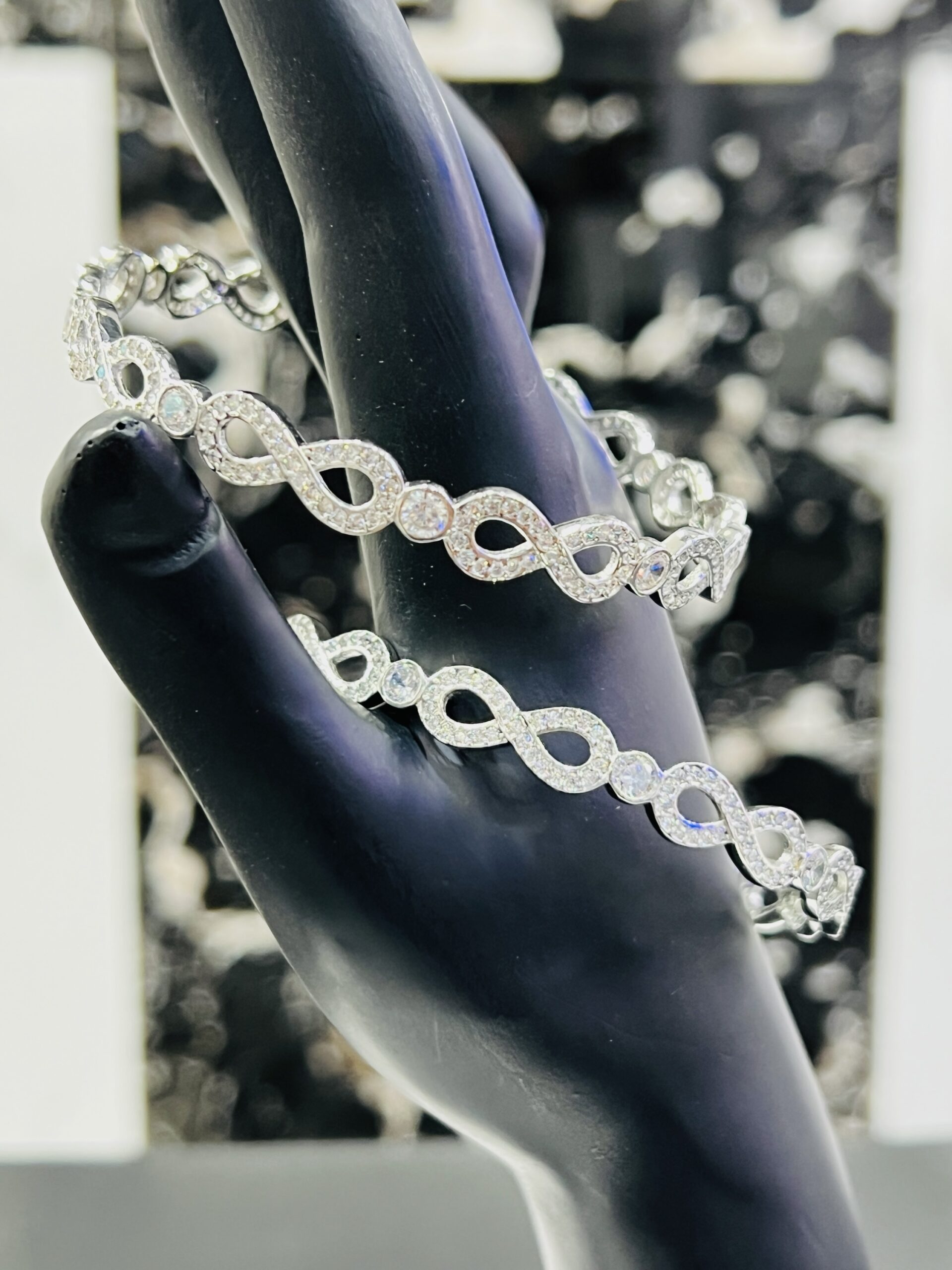 Sterling Silver "Infinite Sparkle" Bangles size 2.8