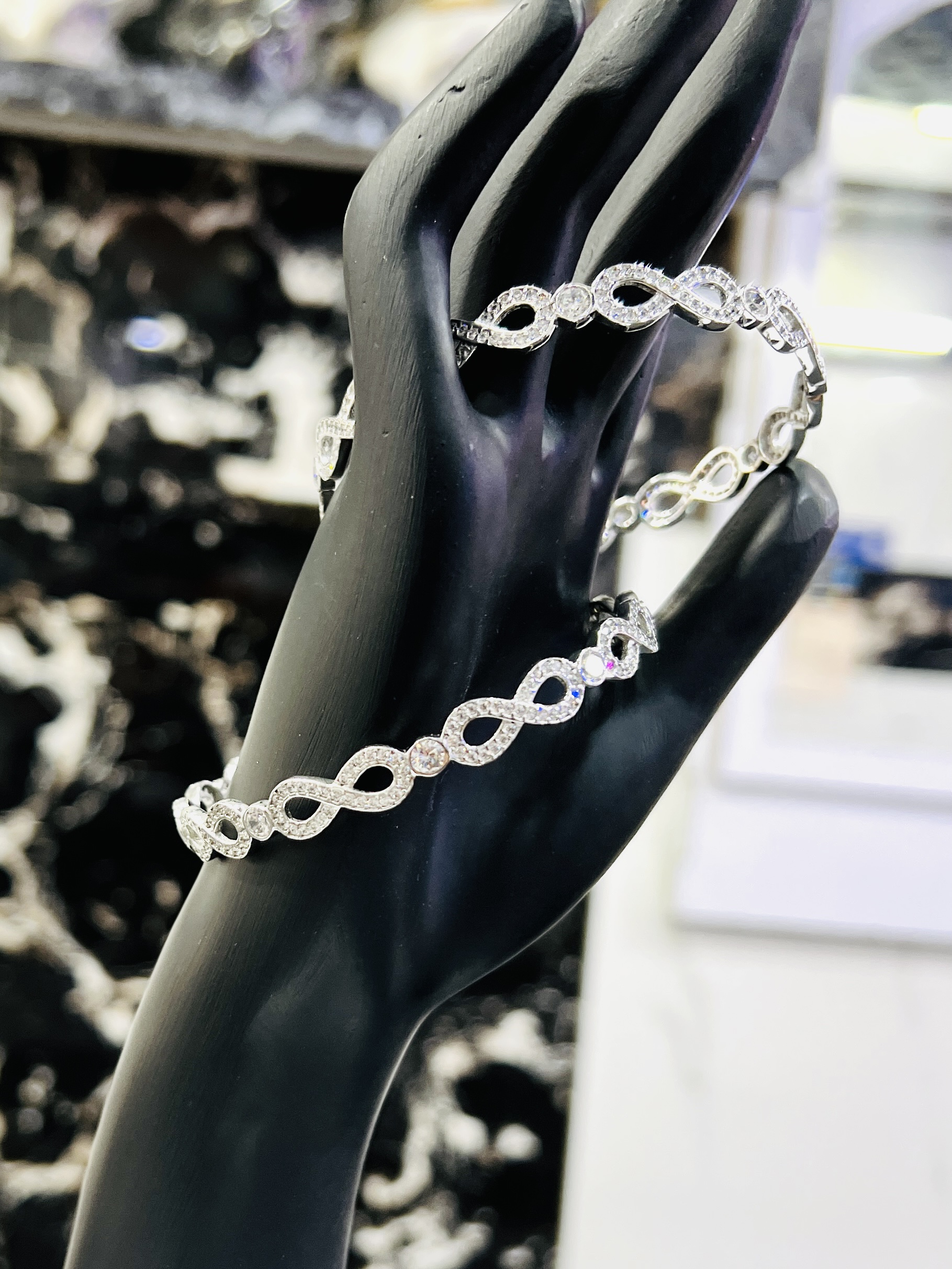 Sterling Silver "Infinite Sparkle" Bangles size 2.8 - Image 2