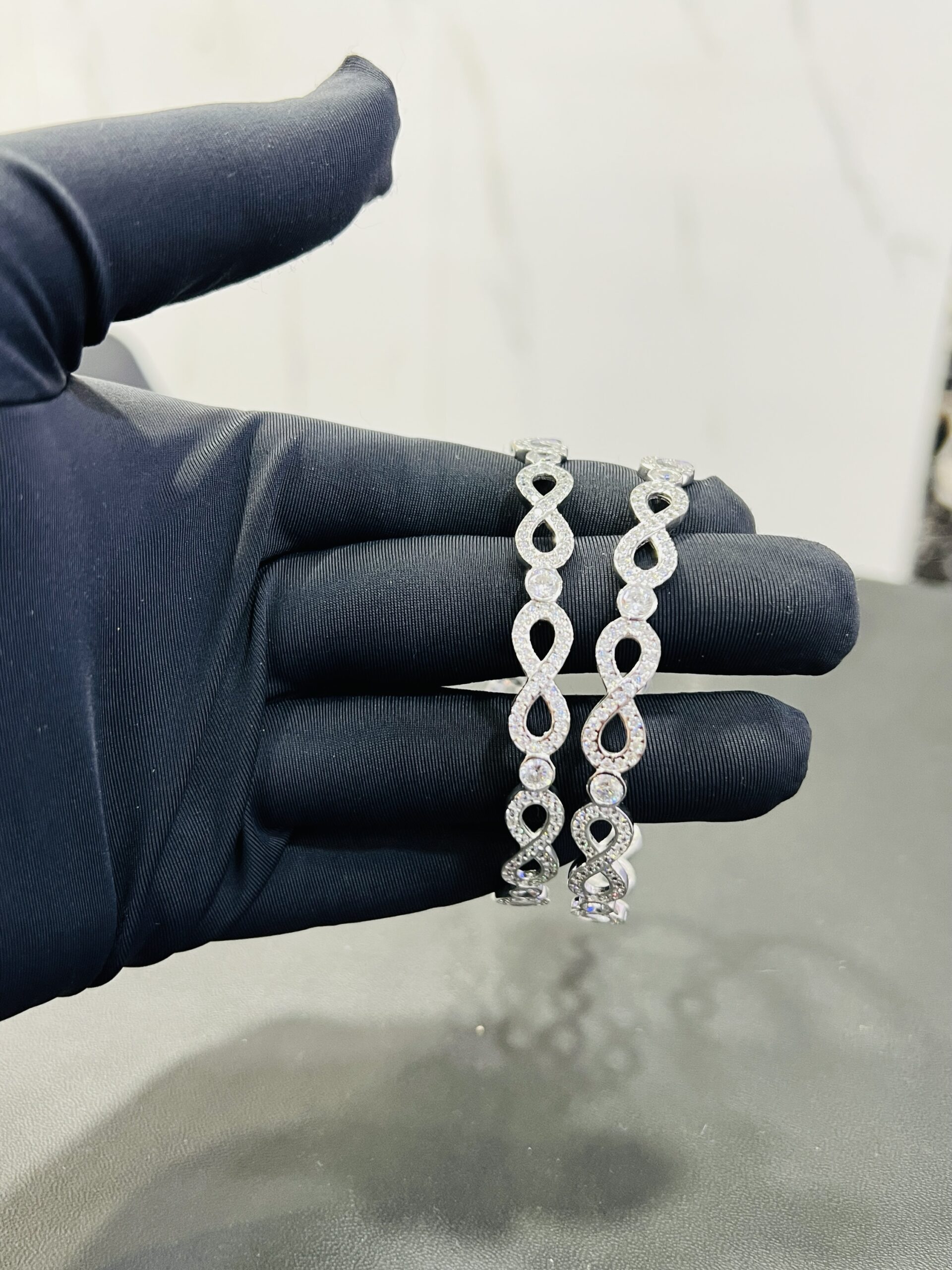 Sterling Silver "Infinite Sparkle" Bangles size 2.8 - Image 7