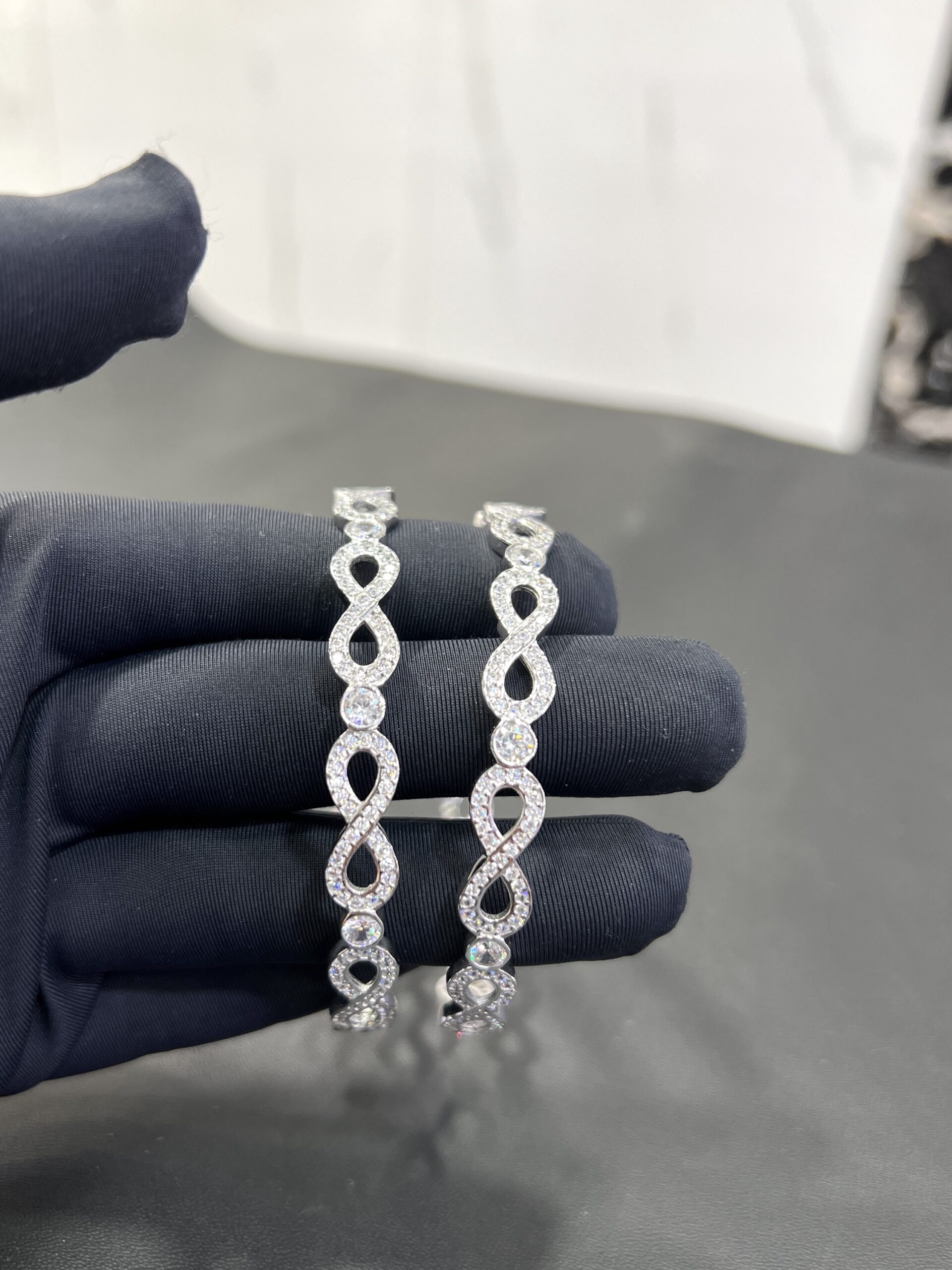 Sterling Silver "Infinite Sparkle" Bangles size 2.8 - Image 5